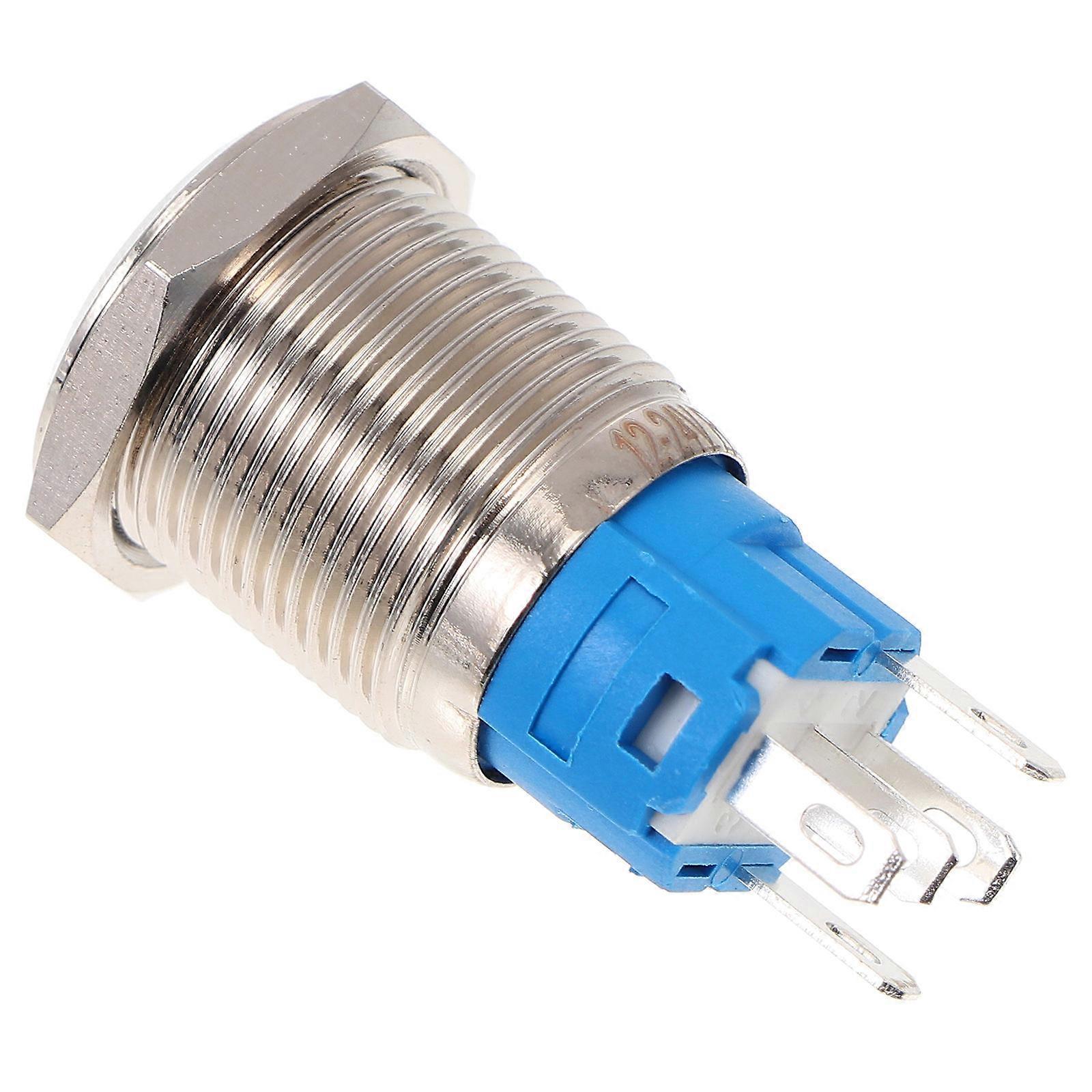 Waterproof Push Button Blue Light Push Button Durable Aluminum for Car Use