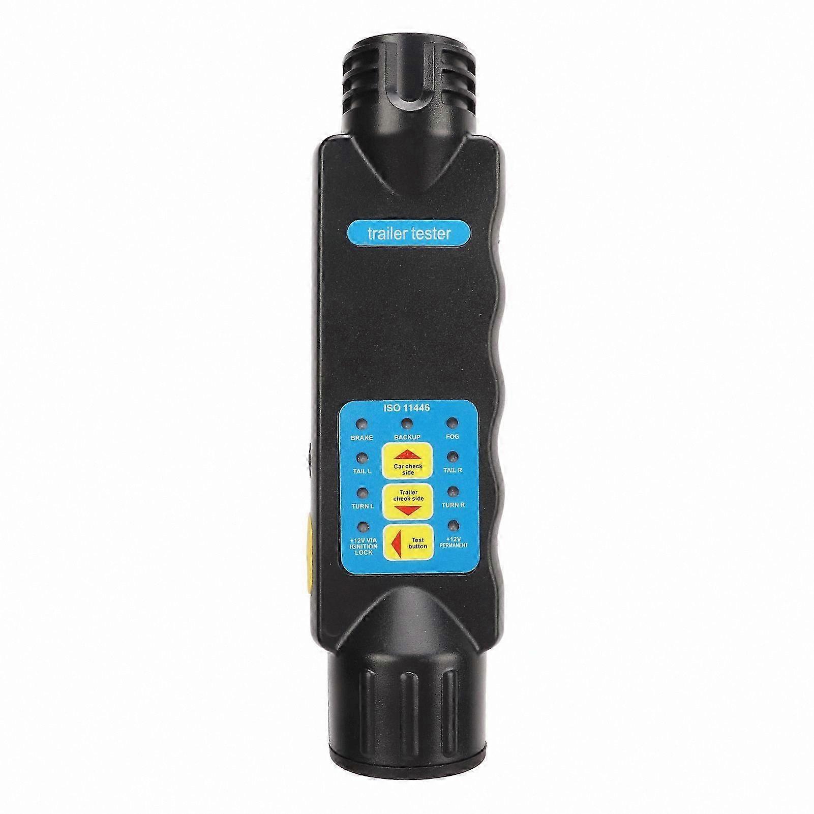 12V 13-Pin Trailer Socket Tester for RV and Tow Bar Wiring Diagnostics with Resistance and Fault Detection Functionality