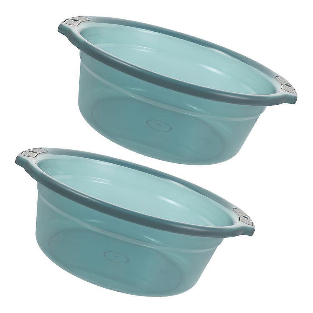 Plastic Basin Wash Basin with Handle for Hand Washing 2Pcs Blue