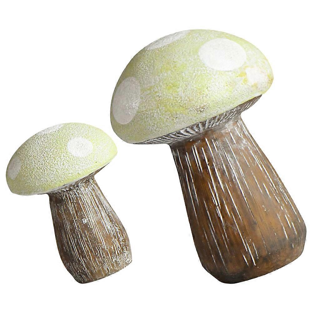 Mushroom Figurines Mushroom Model Ornaments for Decoration 6Pcs Light Green Set