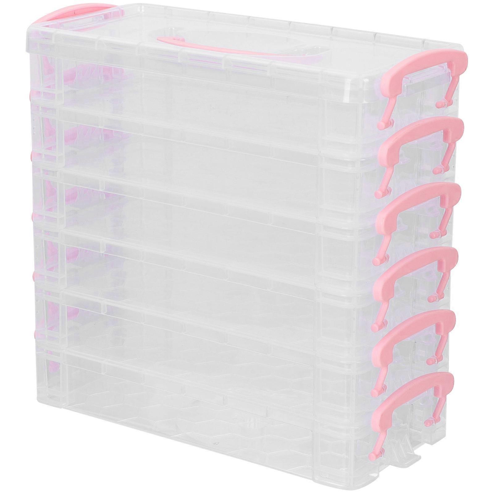 2Sets Stackable Pencil Box for Storage Use with Transparent Portable Pen Holder