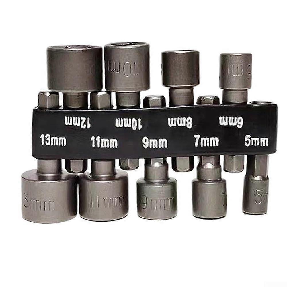 Socket Extension Kit 9Piece Set, 1/4Inch Hex Shank Design, Durable Construction For Easy Operation