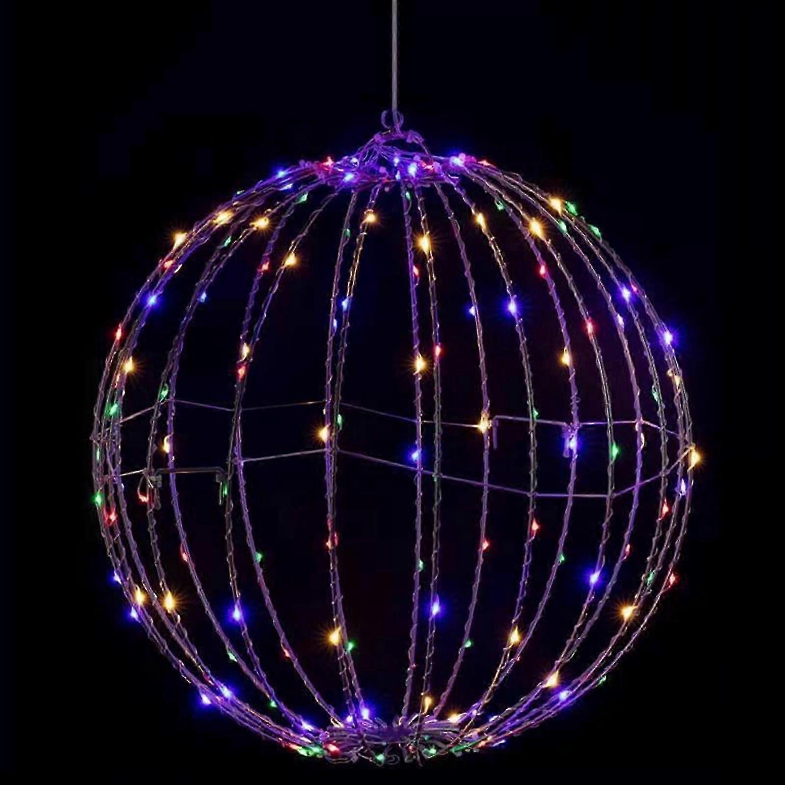 Chmadoxn 12' LED Lighted Balls, Outdoor Hanging Globe Sphere - Compatible with Christmas Tree Decor, Metal Holiday Lights for Indoor Outdoor Party