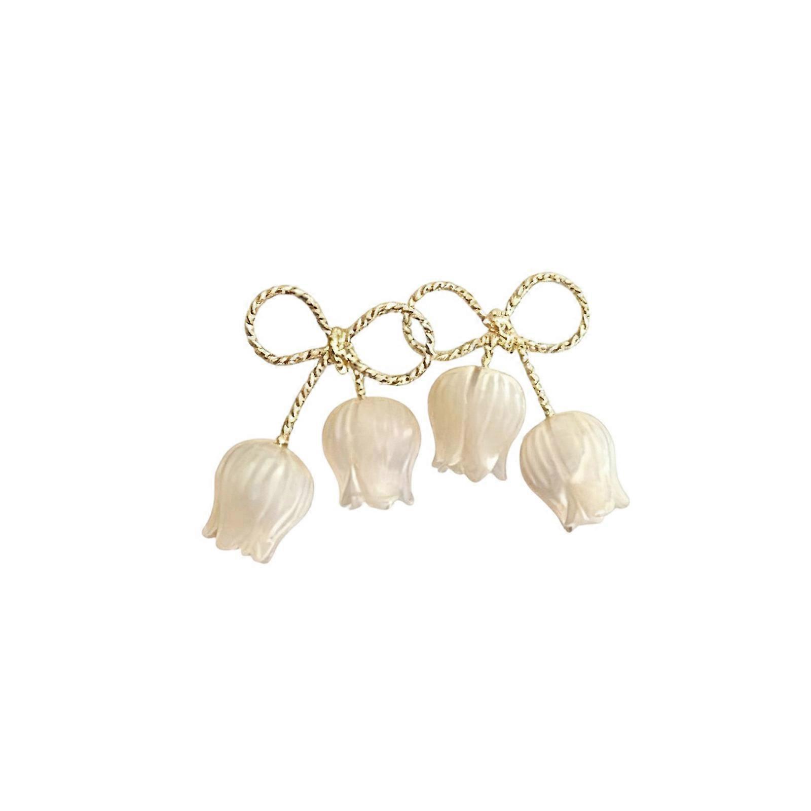 Bow shaped Plant earrings with a Domain temperament and high-end design Multicolor