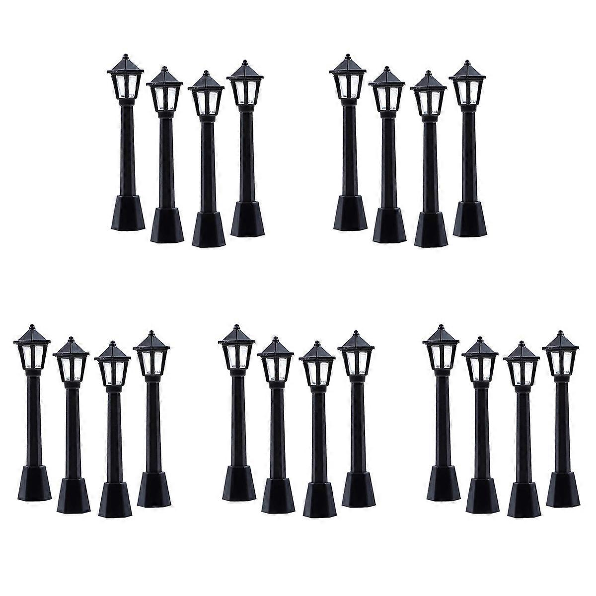 4Pcs Street Post Lights Model Railway Train Lamp Post Lights