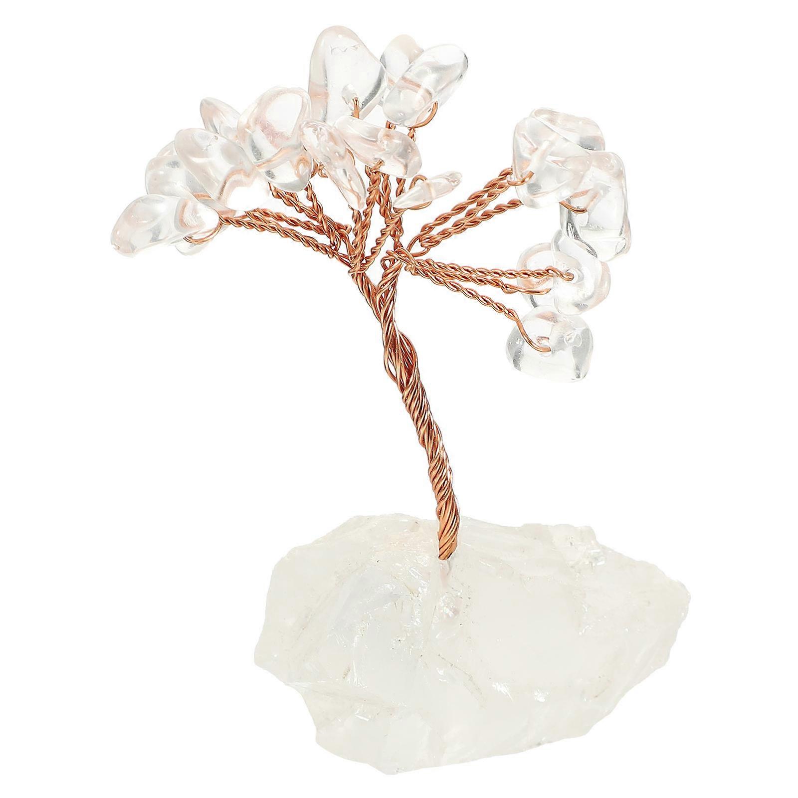 Crystal Craft Tree for Decorating 2Pcs Desktop Crystal Money Tree Ornament White