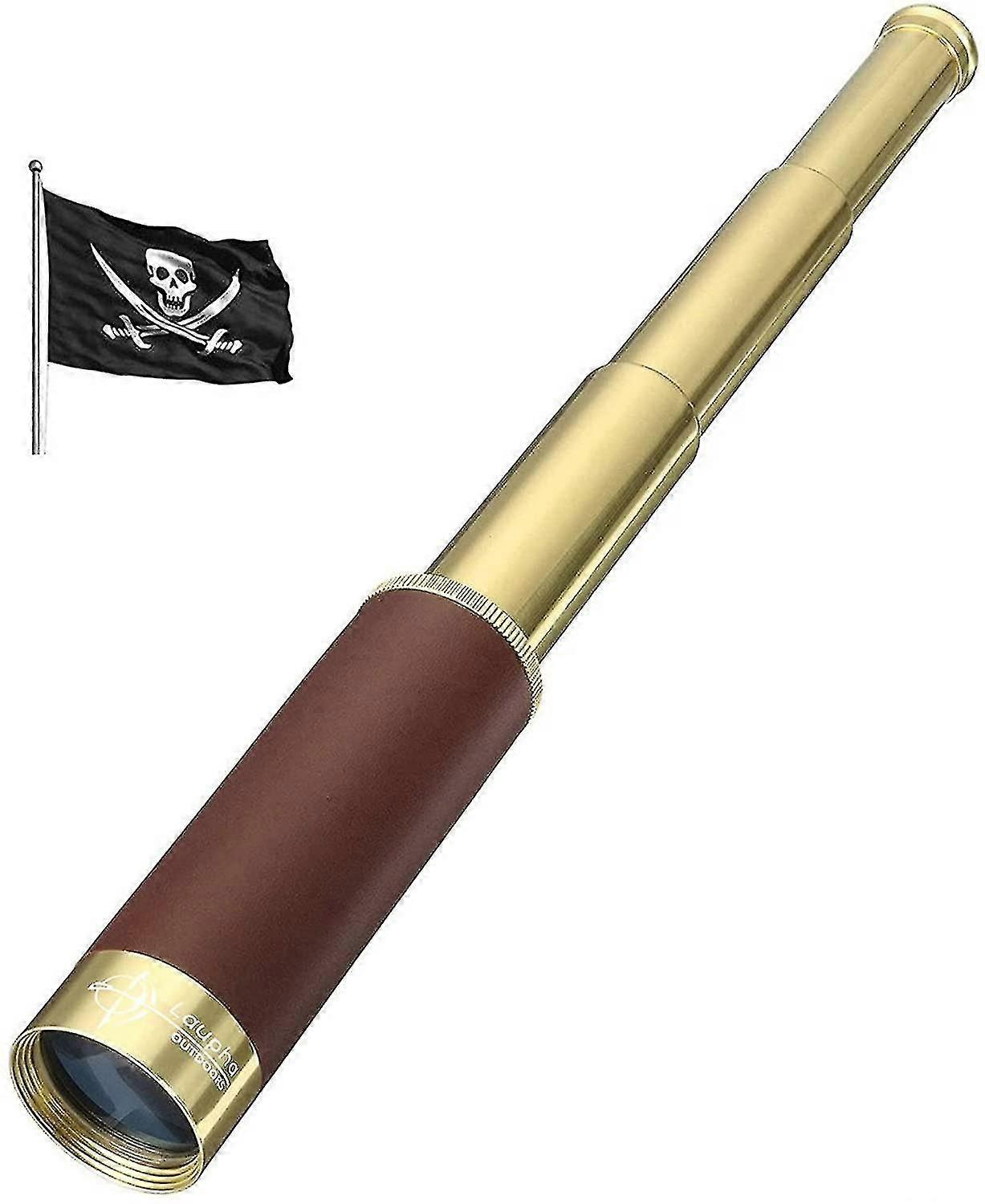 Retro Pirate Telescope Zoomable 25x30 Pocket Monocular Portable