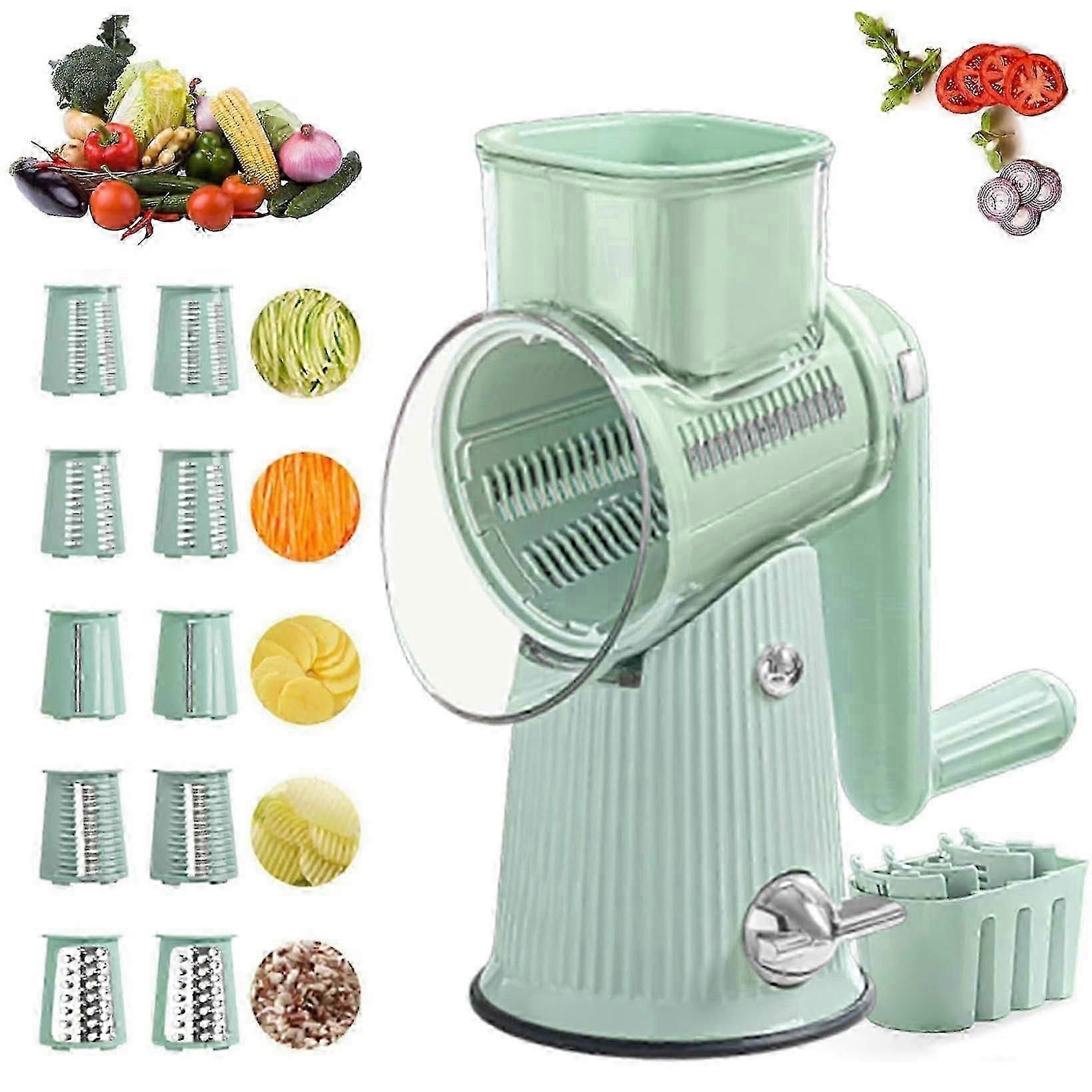 1 Unit Rotary Food Chopper for Fruit and Vegetables 5 in 1 Size