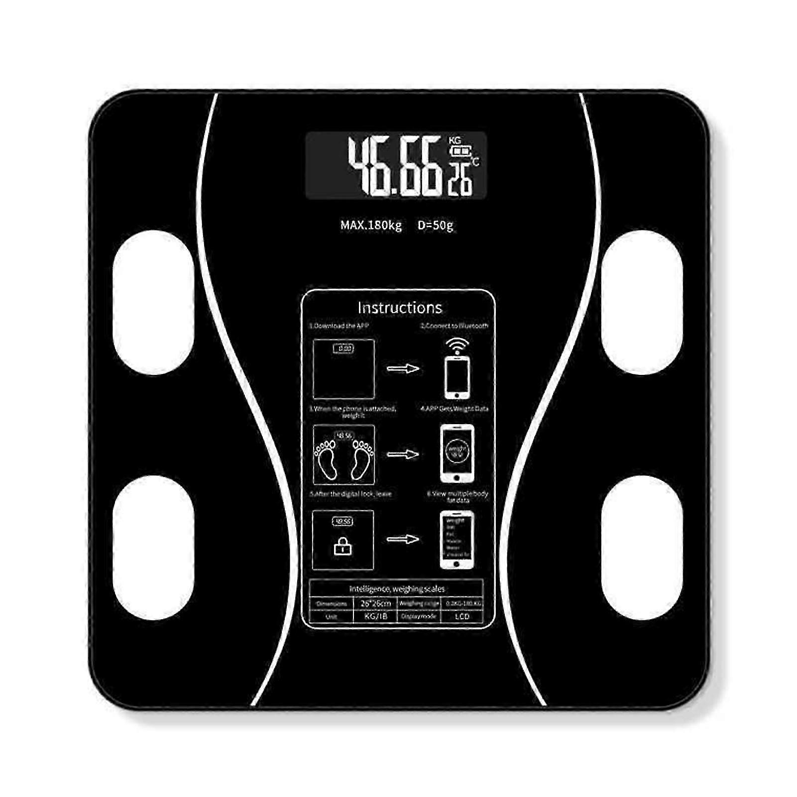 Smarts Body Fats Scale Digital Scale with BT Connectivity LED Display Home Use Intelligent BT Electronic Weight Scale