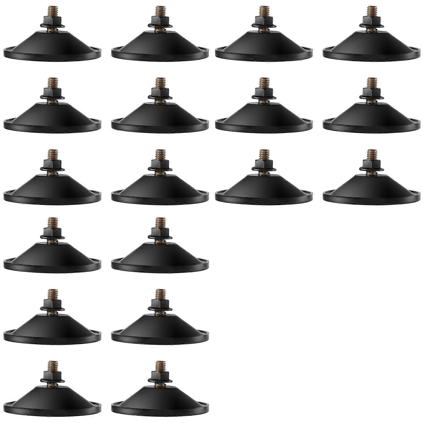 18Pcs Small Suction Cups, Strong Suction Cups for Glass, Black 2.2inch Window Sucker Pads with Screw