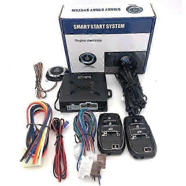 12V Car Intelligent Ignition Push Start System Auto Keyless Entry Central Locking Engine Start Stop Button Control Car 25-26