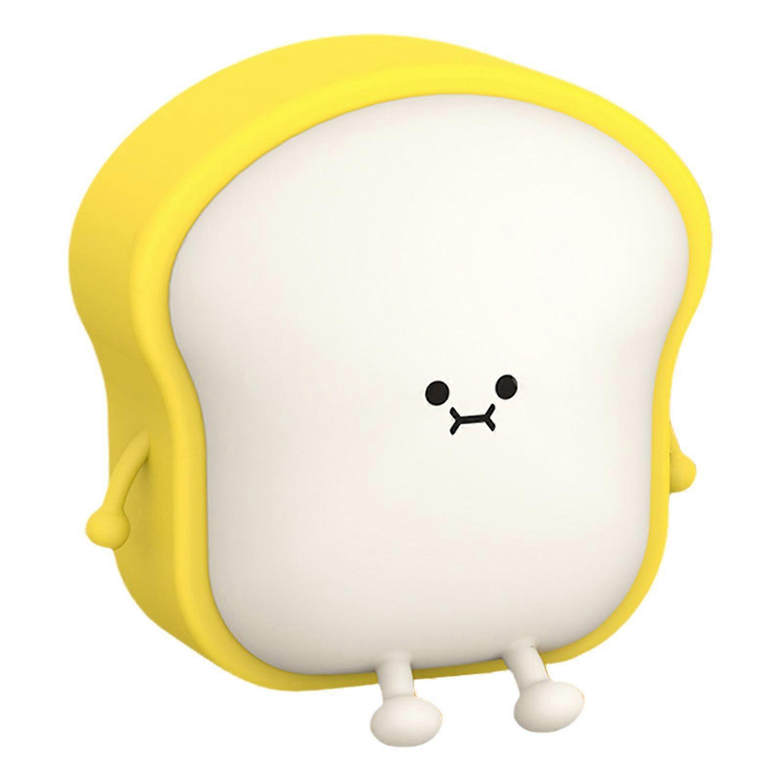 Cute Night Light Toast Bread LED Bedside Lamp Dimmable Timer Function Rechargeable Portable Bedroom Light Decoration