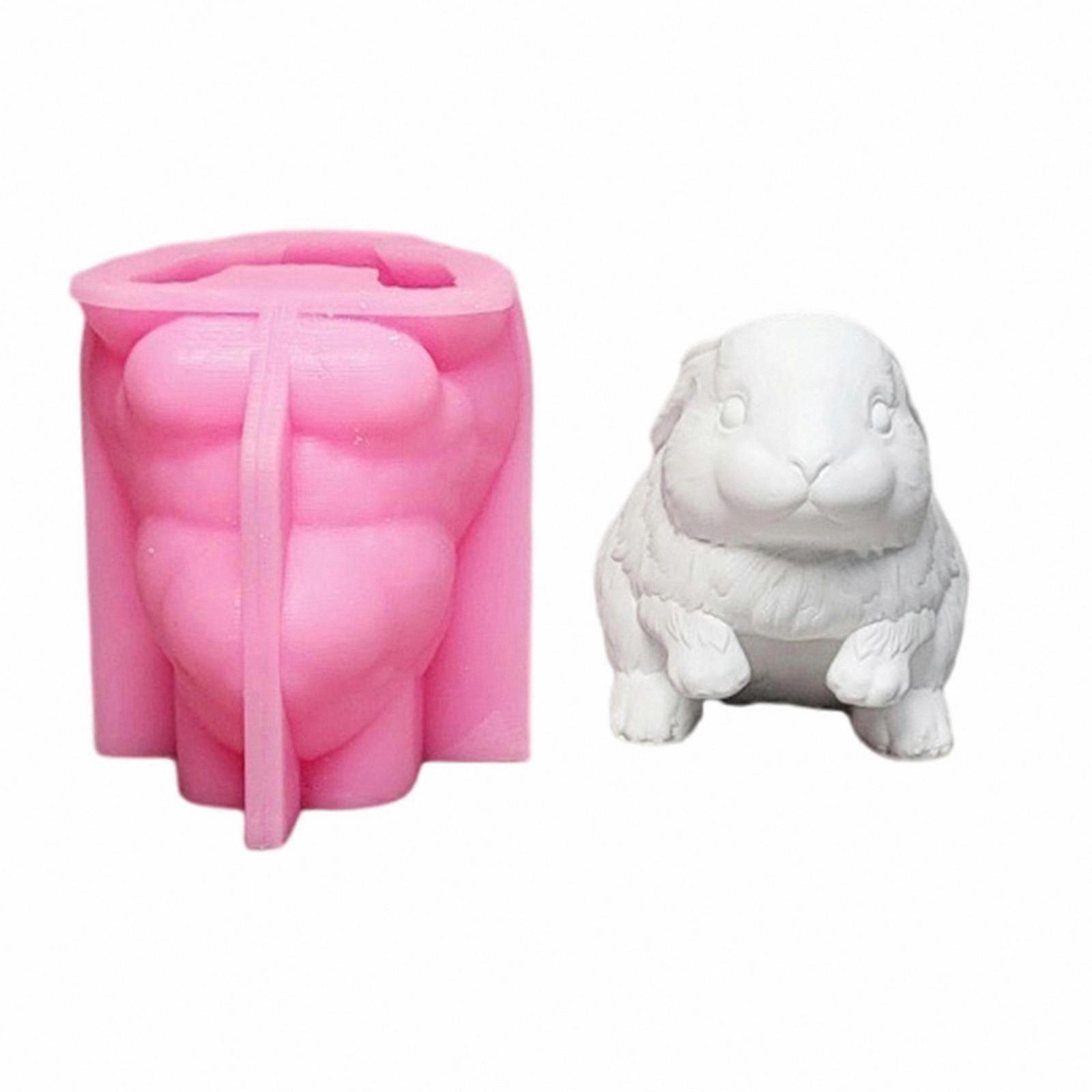 Creative 3D Rabbit Shapes Silicone Molds for Crafting Decorative Ornaments with Resin and Plaster Materials