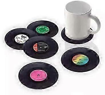 6pcs Creative Vinyl Record Cup Drinks Coaster Holder Mat Placemat