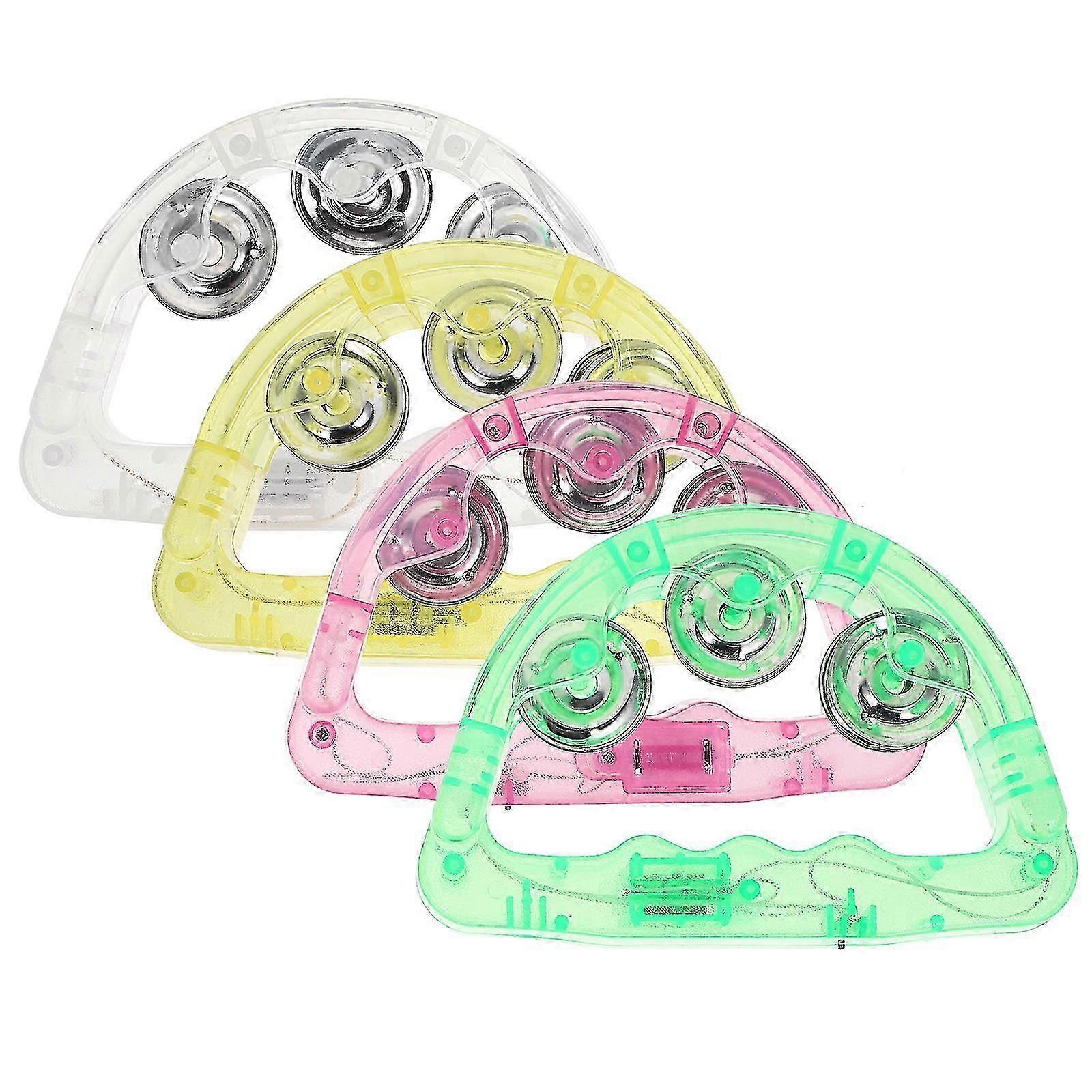 8pcs Flashing Handbells Interesting Tambourines Funny Light Up Tambourines Z