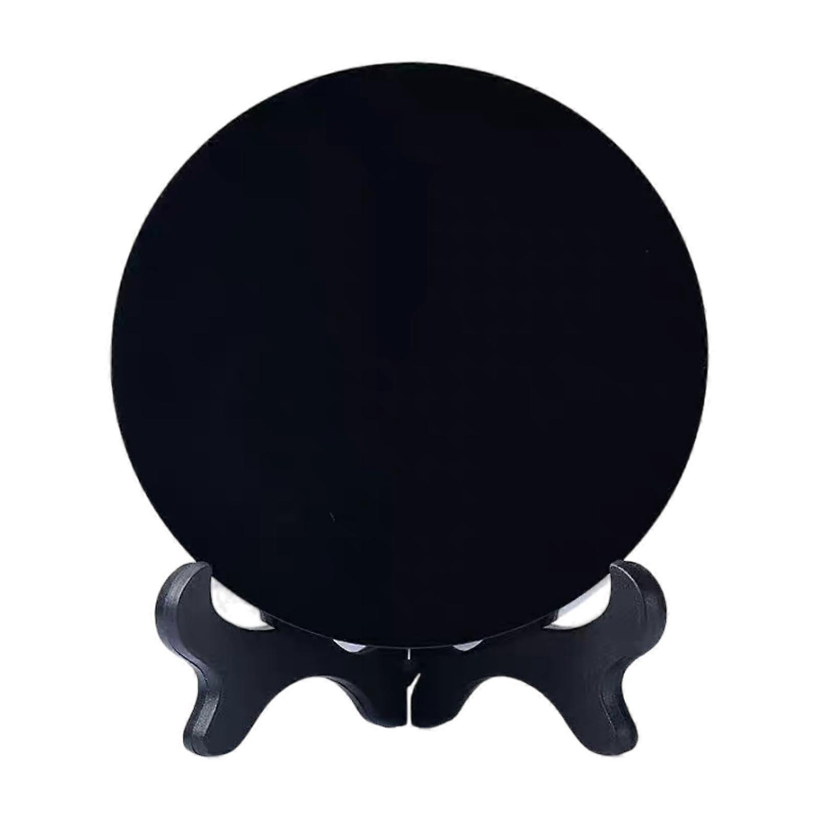 Circle Disc Mini Black Round Mirror Scrying Mirror Model S Size Small Obsidian Material