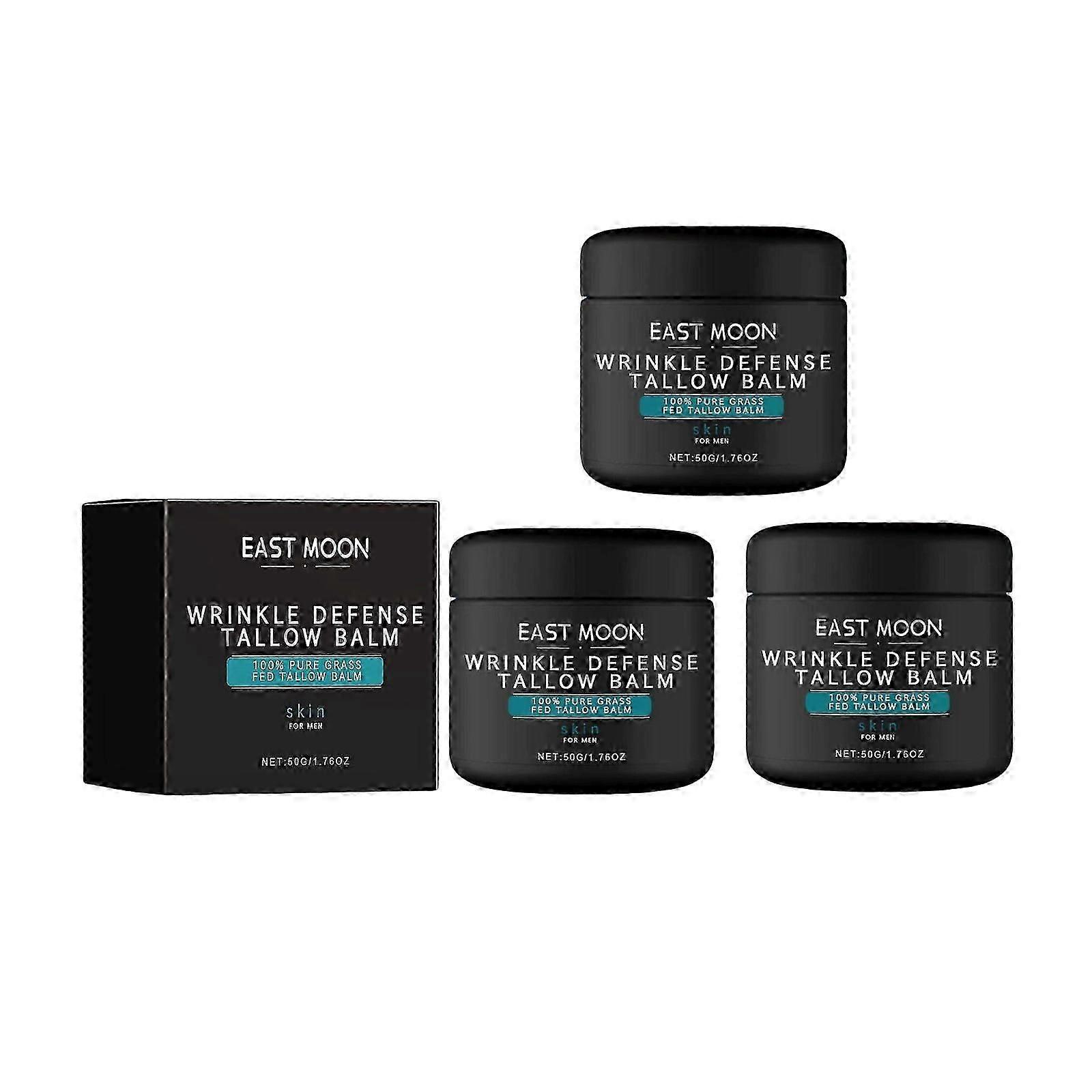 1-3X Anti-Wrinkle Cream for Men - Hydrating, Firming, and Revitalizing Tallow Balm to Fade Fine Lines
