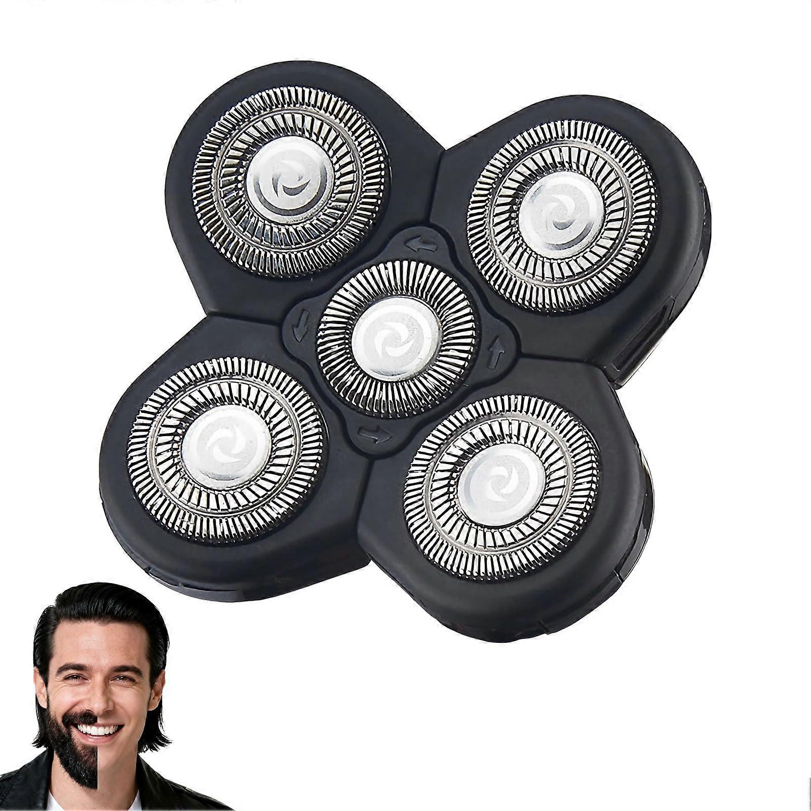 Shaver Replacement Heads, 5D Floating Universal, Washable For Electric Shavers, Head And Face For Bald Men