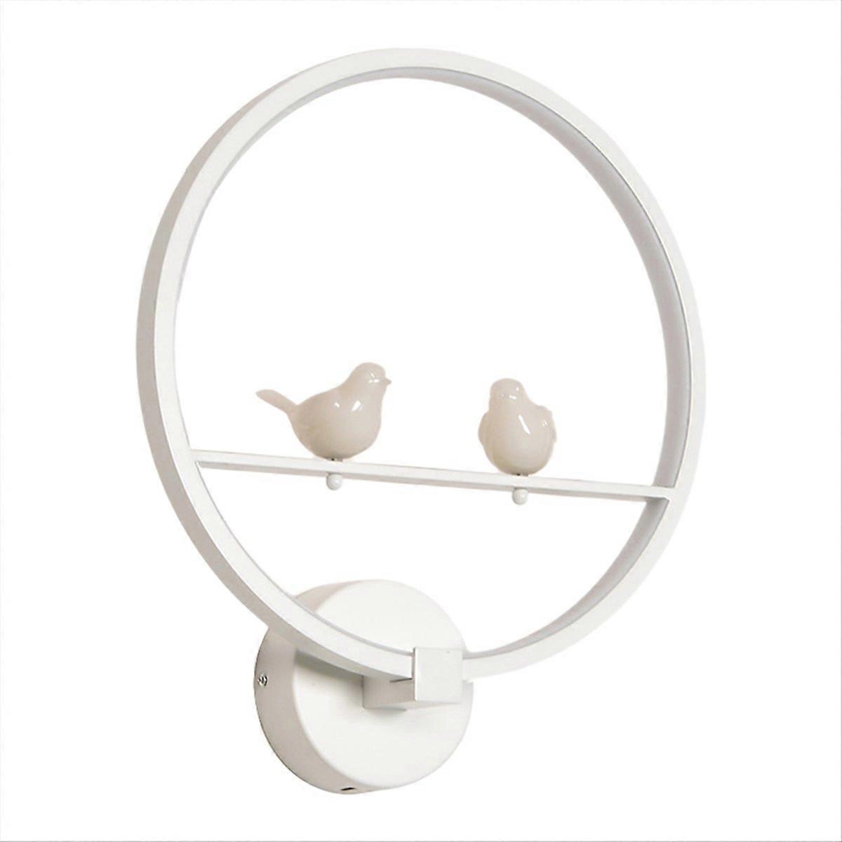 18W 3000K Warm Light Two Birds Ring LED Wall Lamp White