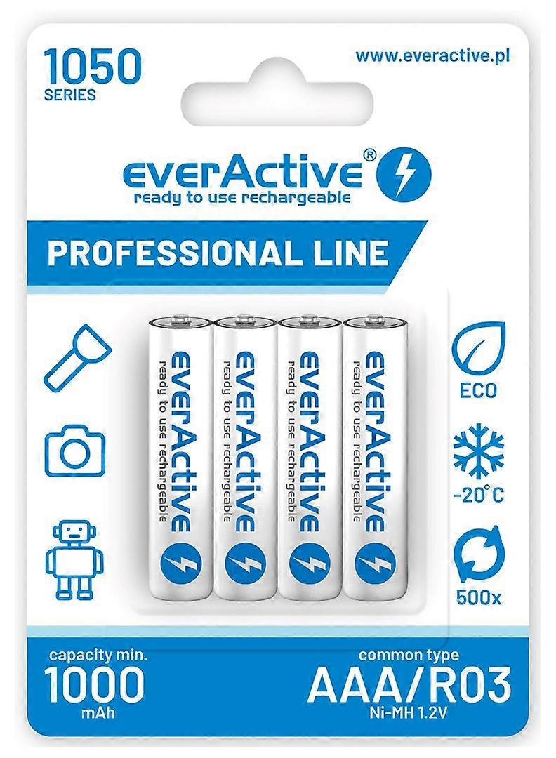 Επαναφορτιζόμενες Μπαταρίες Everactive Ni-mh R03 Aaa 1050 Mah Professional Line