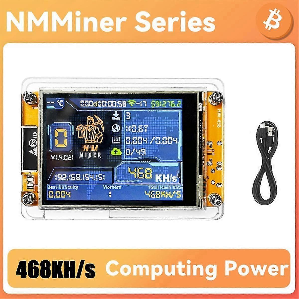 NMMiner NerdMiner V2 468KH/S Hashrate BTC Solo Lottery Miner ESP32 2.8 Inch  Smart Display Bitcoin