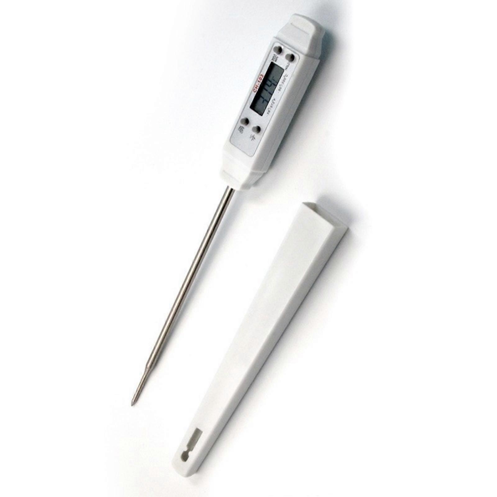 Super Fast Digital Thermometers Small Designs Temperature Meter Easy Storage Accuracy Cooking Tool for Home Cook  White