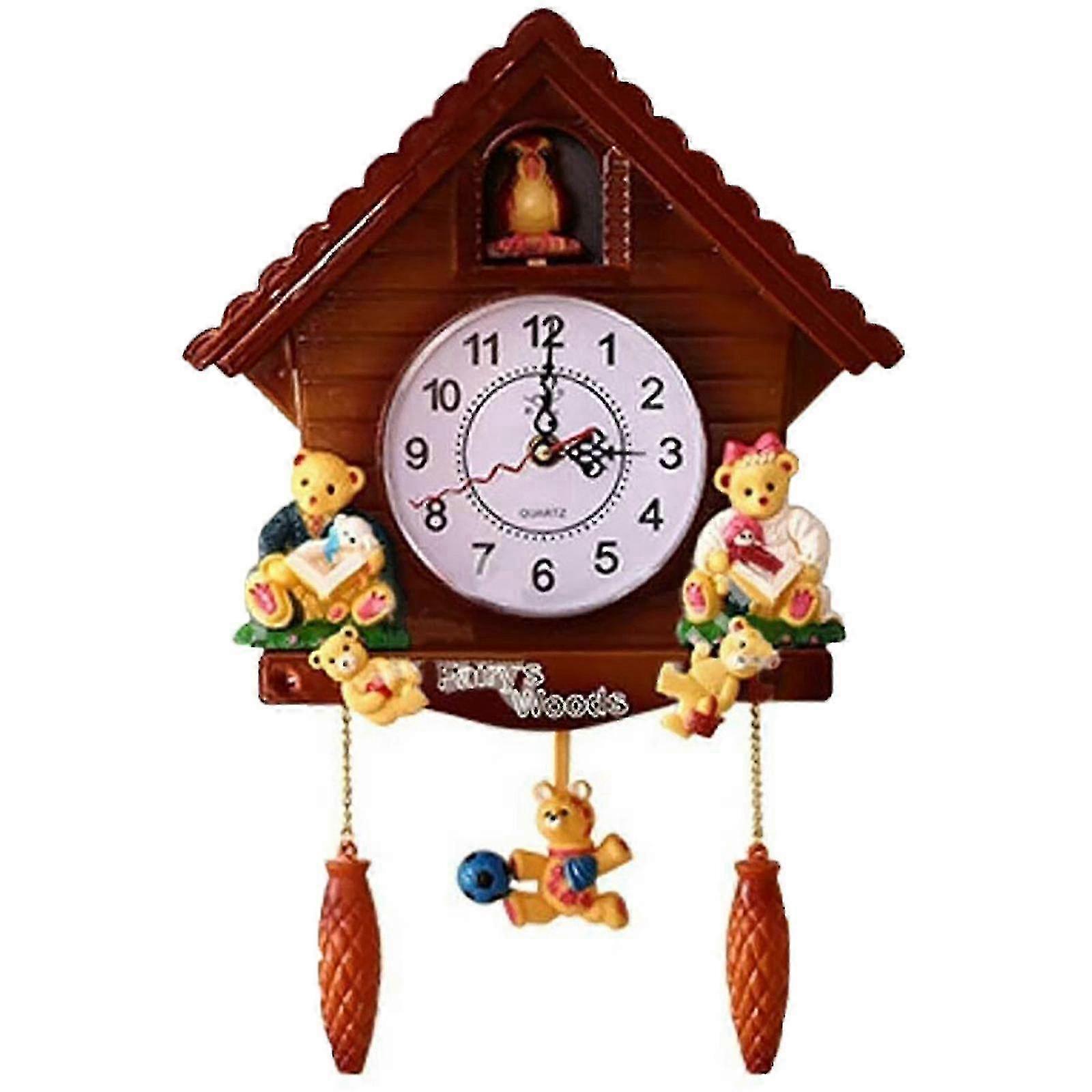 Wooden Cuckoo Clock Swing Timer Traditional Style Wall ClockA SZRH