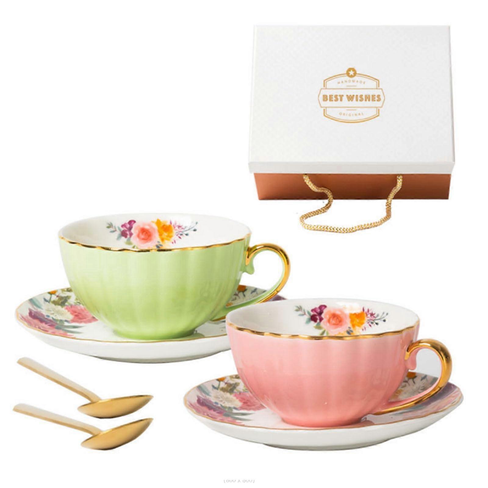 Ceramic Coffee Cup Set Bone China With Saucer Delicate Light Luxurious Unique Ceramic Mugs