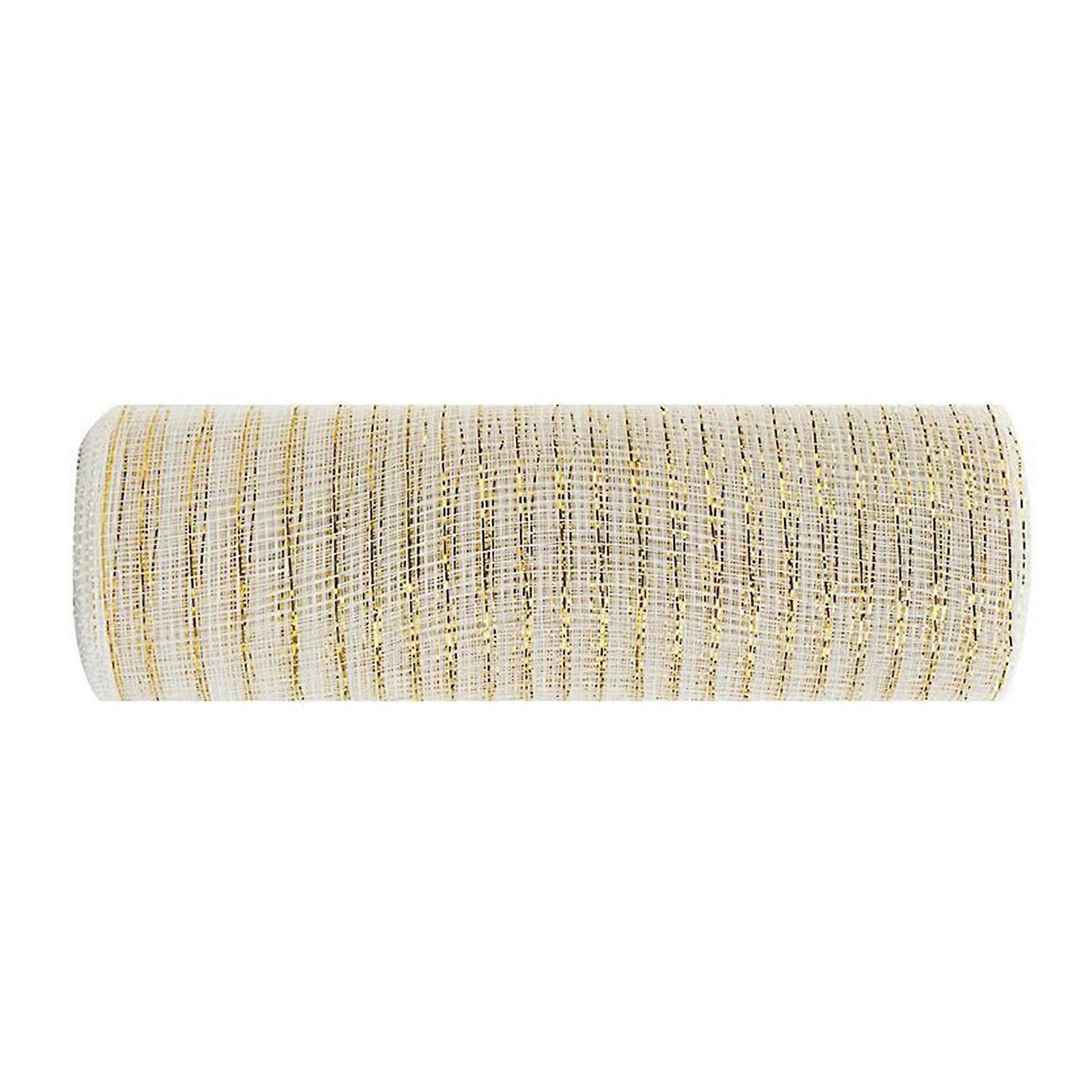 XIUH Tool Series Office&Craft&Stationery Poly Mesh Ribbon with Metallic Foil Each Roll for Wreaths Swags Bows Wrapping and Decorating (G)
