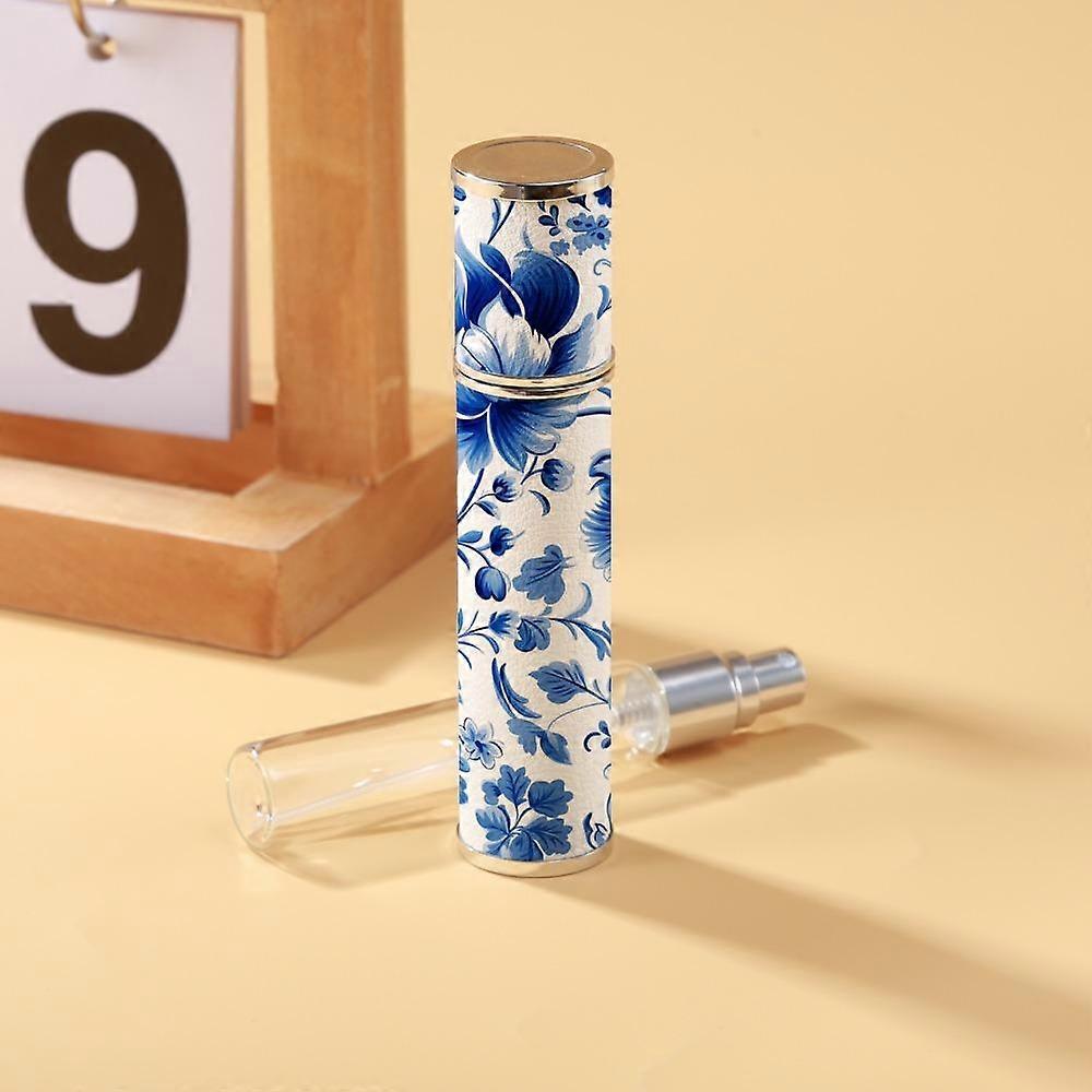 PU Leather Mini Perfume Bottle Refillable Empty Cosmetic Containers Spray Rotating Bottle  Gift