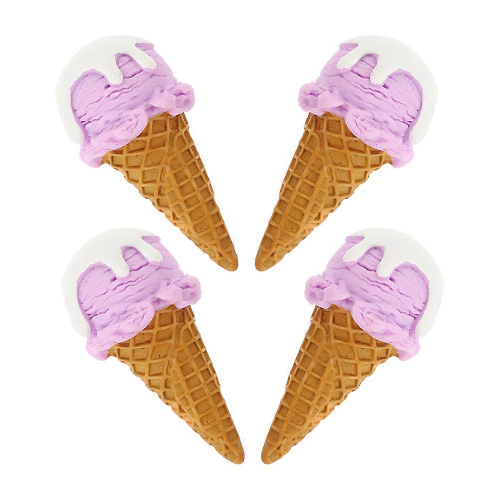 Ice Cream Cone Decoration for Dessert Shop Display 4Pcs Realistic Models