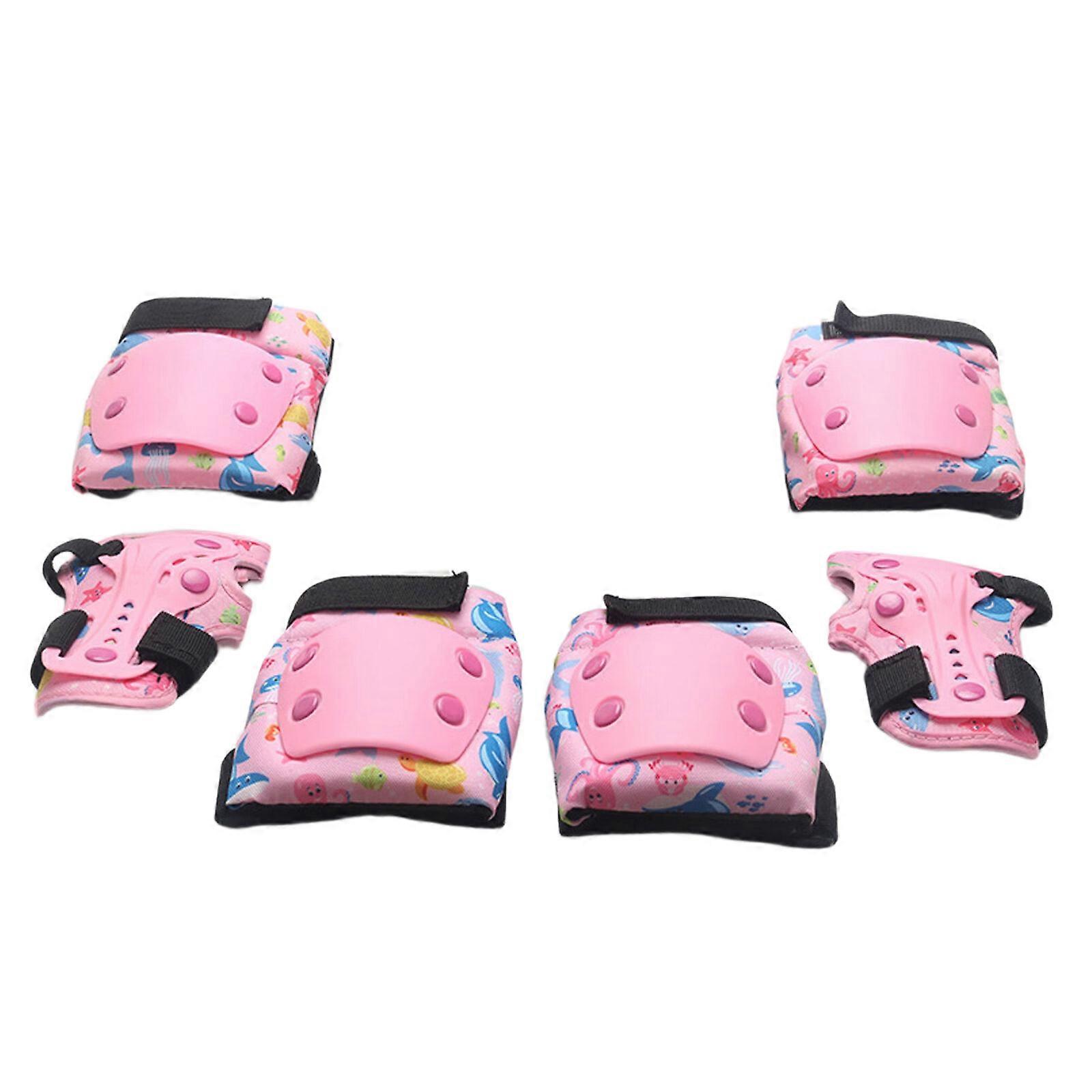 סט ציוד מגן לילדים 6 יחידות לגילאי 3-8 בנים ובנות, קטנוע, גלגיליות, כולל רכיבה על אופניים, גלגיליות, מרפק, מגן יד, צבעוני