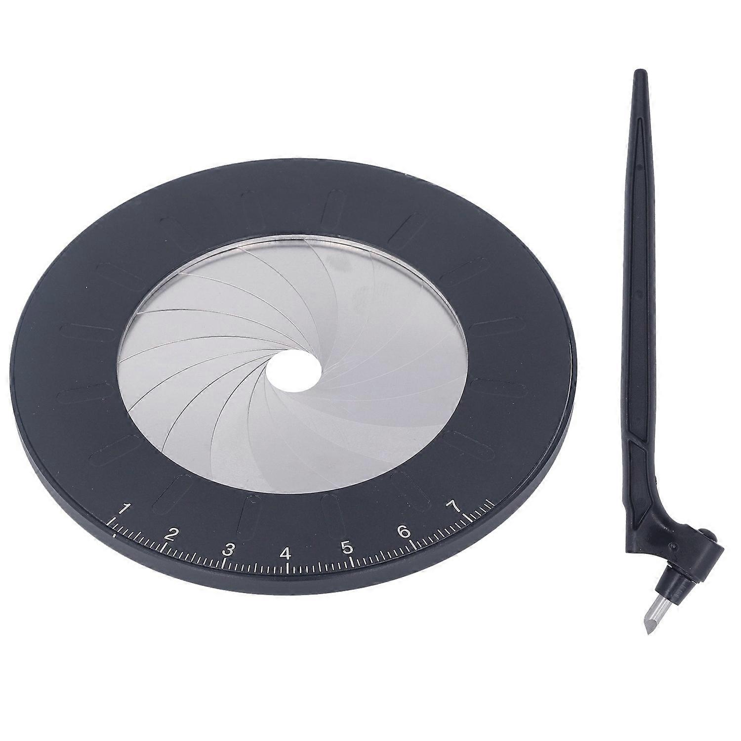 Circle Drawing Maker Tool Adjustable Rotatable Round Template Ruler Black with Carving Knife
