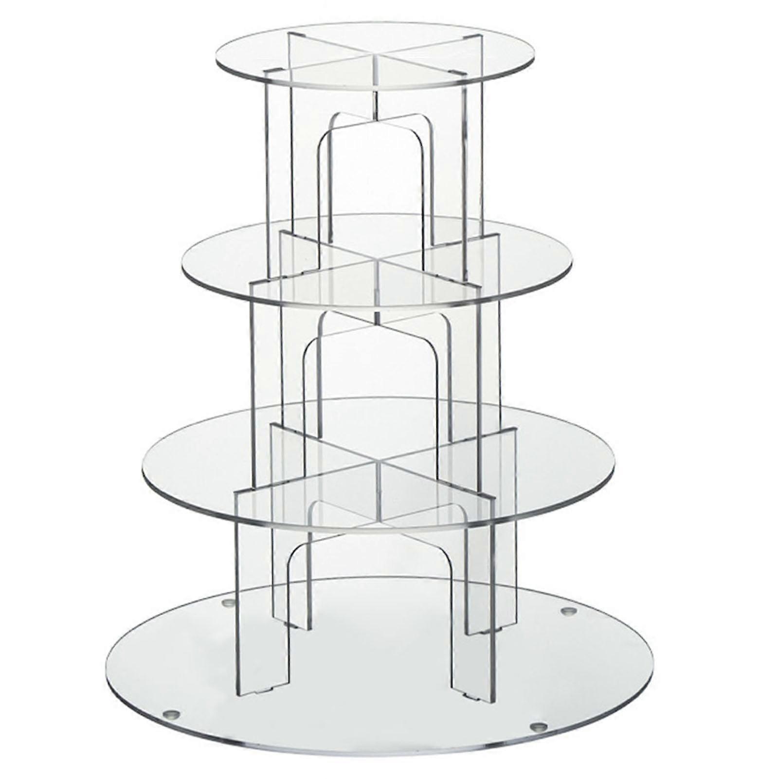 Hariumiu Cupcake Stand Round Cake Stand Transparent Multi-layer Simple Installation Acrylic Cupcake Dessert Stand Statue Display Shelf