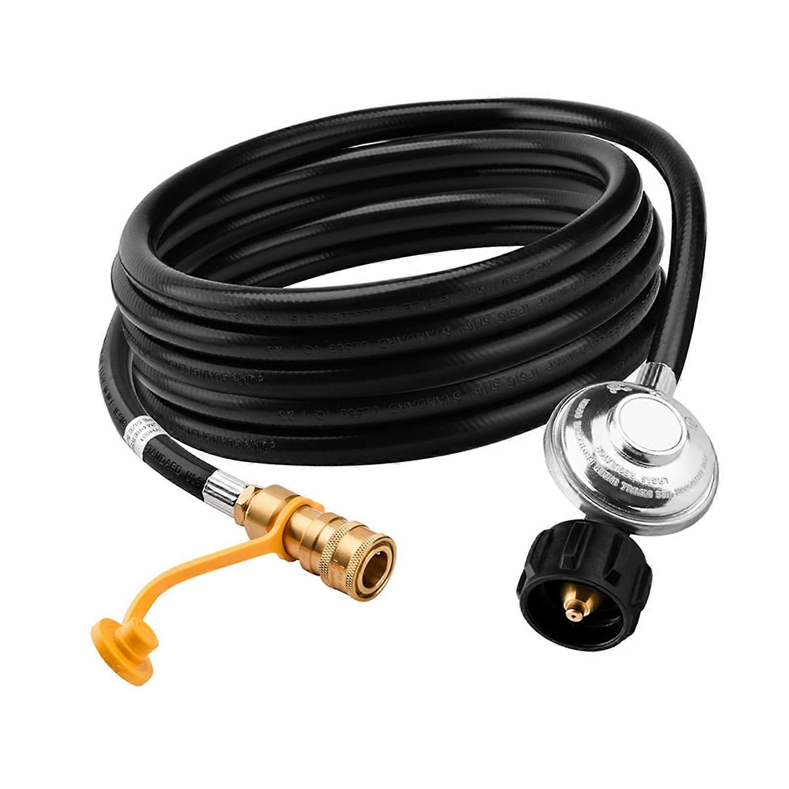 Reliable 12ft Length Propane Regulator Hose Quick Connector 1/4 Ball Quick Disconnect Hose Suitable for Commercial Use Multicolor