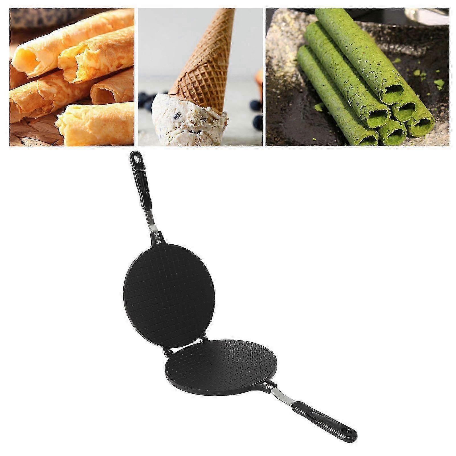 8.7in Waffle Cone Maker for Home Use Ice Cream Cone Maker Non Stick Egg Roll Maker Waffle Bowl Machine Glossy Finish