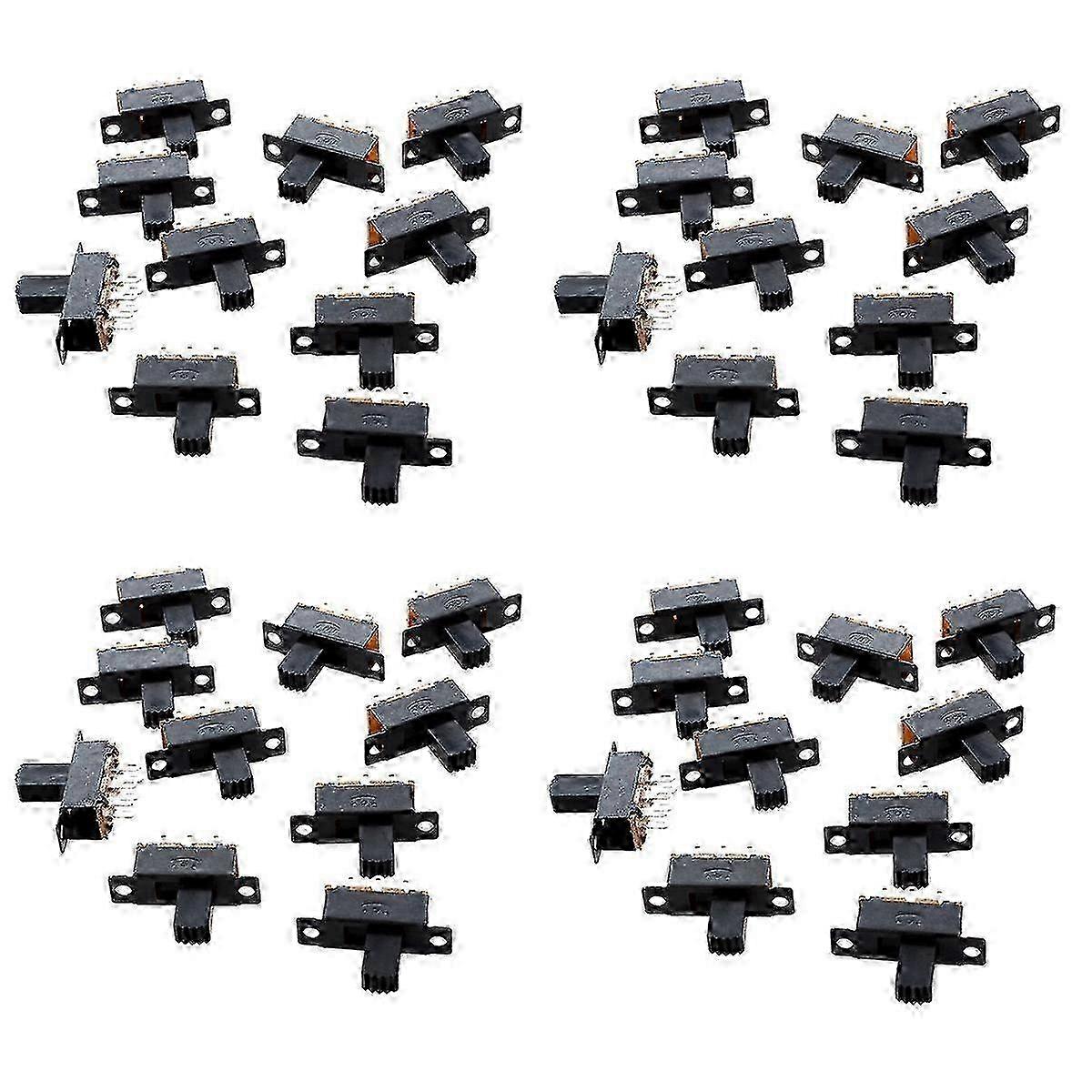 40 Pcs 6 Pins 2 Positions DPDT On/on Mini Slide Switch