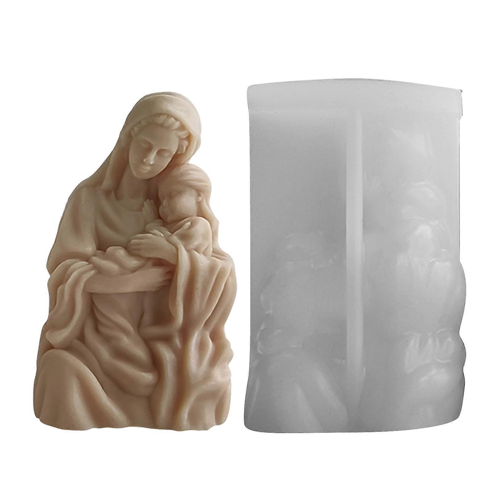 Decorative Mother Hugging Child Silicone Candle Mold Stylish Candle Craft Mold Unique Diffuser Candle Making Mold Multicolor