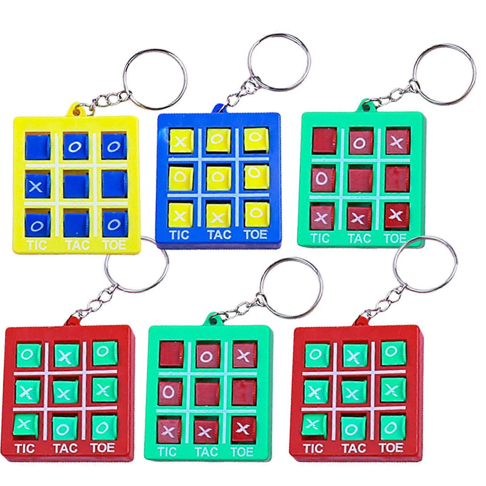 6Pcs Chess Game Keychains Rotating Party Puzzle Toy for Stress Relief and Entertainment Puzzle Game Keychain for Kids Multicolor