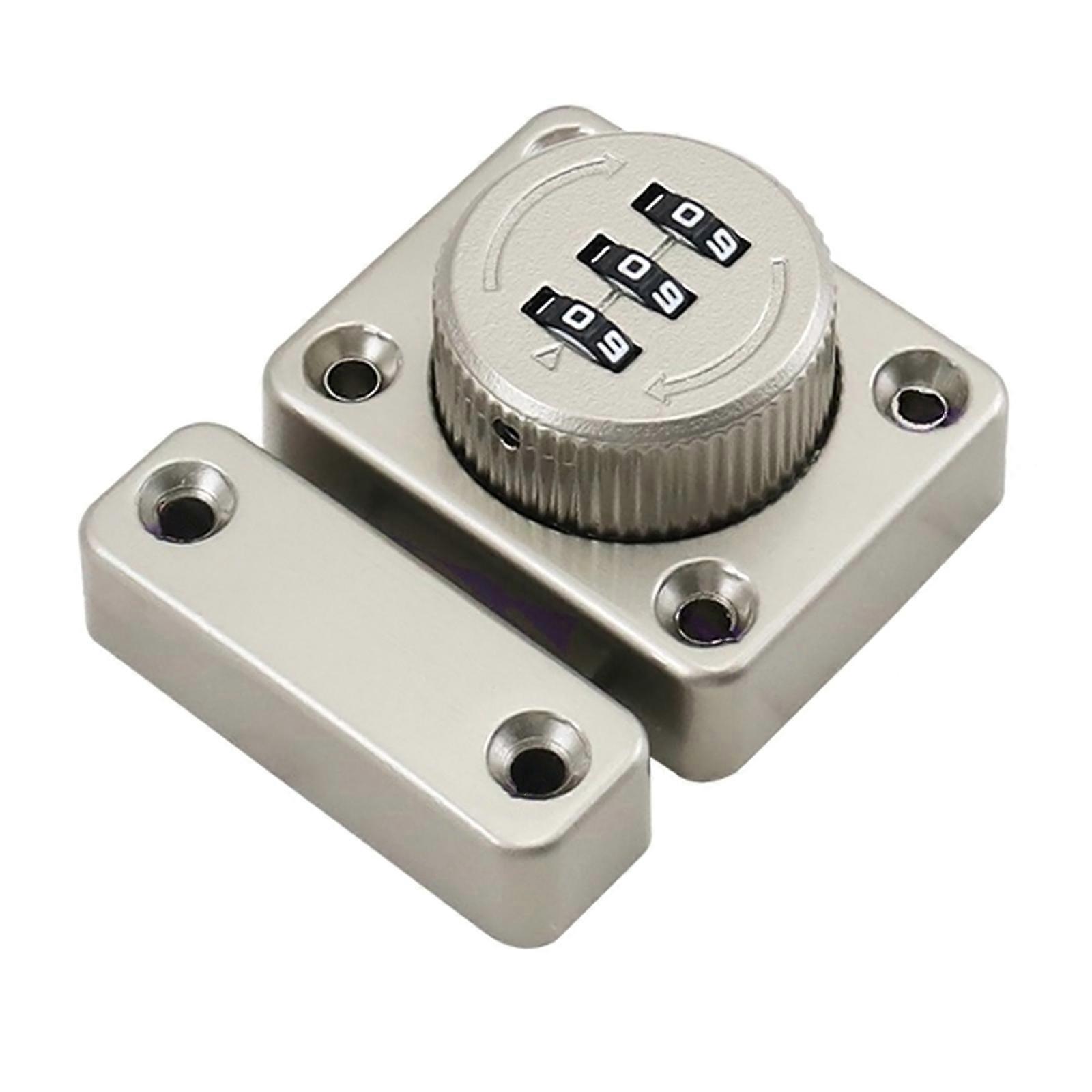 Mechanical Password Lock Rotary Latches 3Digit Combination Drawer Lock Zinc Alloy Cupboard Cabinet Door Keyless Lock  Silver