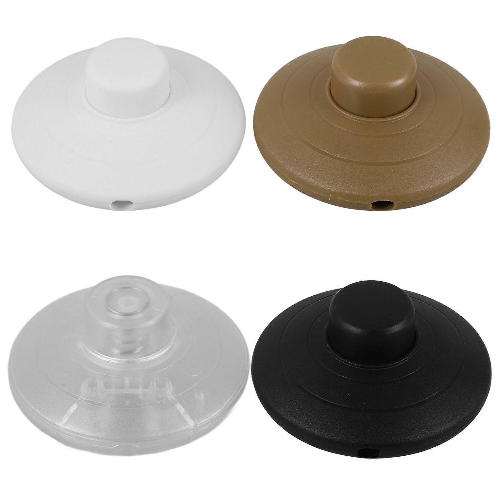 4pcs Foot Pedal Switches Round Floor Lamp Inline Switches Replacement with Step-on Buttons