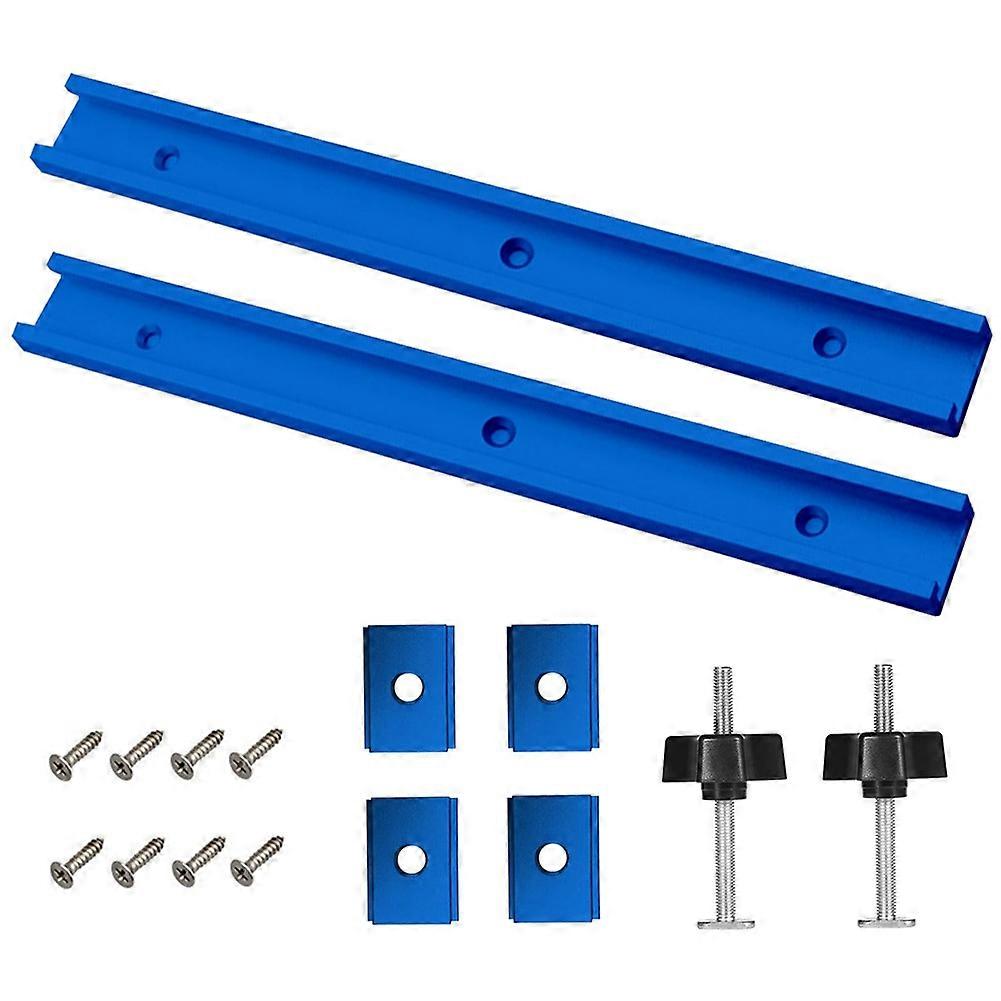 2T-Guide Rail Clamp Rails Made of Aluminium Alloy,400 mm T-Slot Track MitreRail Set,Groove SlidRail with M8/M6 Slider