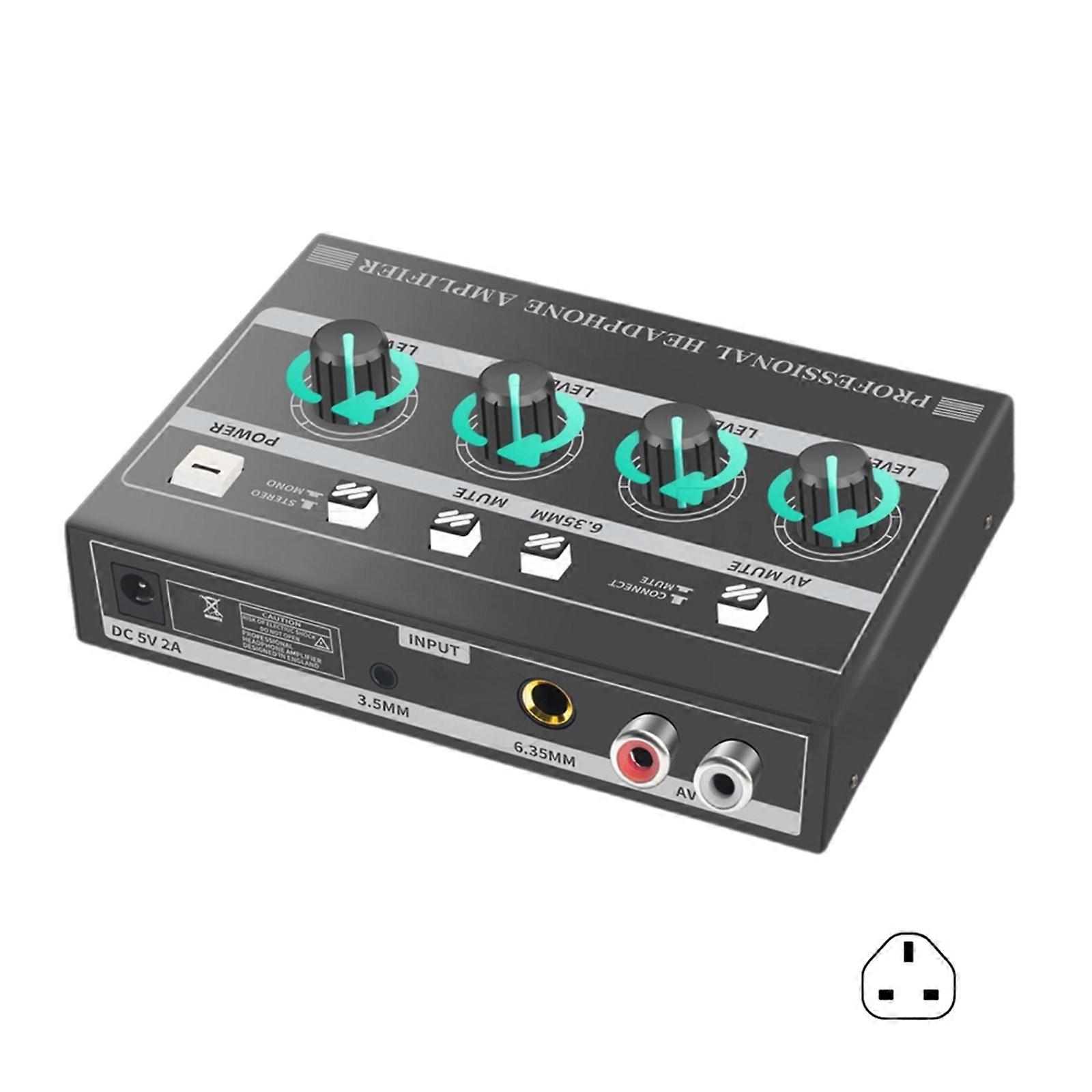 Headphone Amplifier Auditory Distributor 3 Input 8 Output with Clear Sound for Home Theater Metal Constructed Multicolor