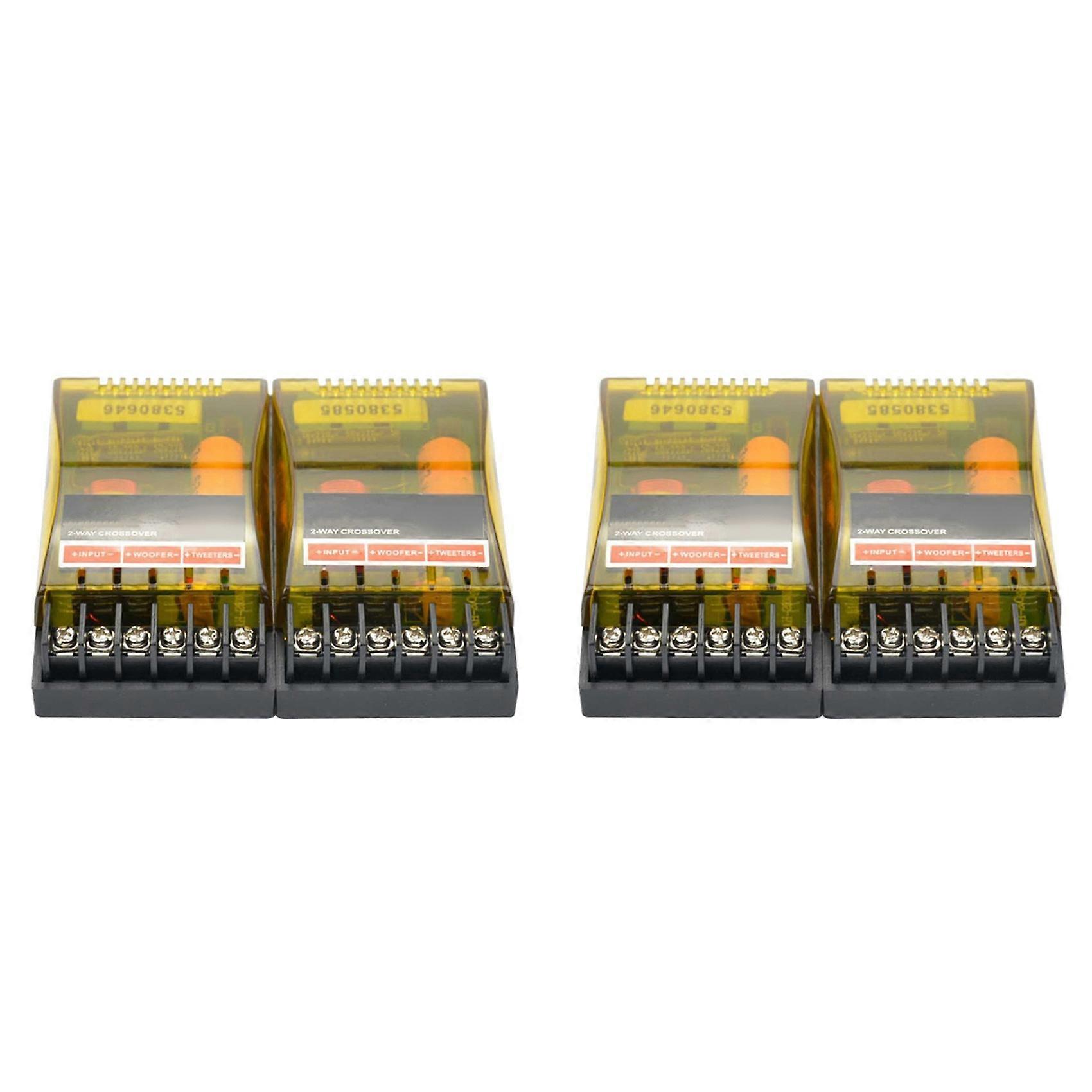 4PCS 2 Way Car Professional Stereo Audio Frequency Divider Stereo Woofer Loudspeaker Speaker Crossover Filter