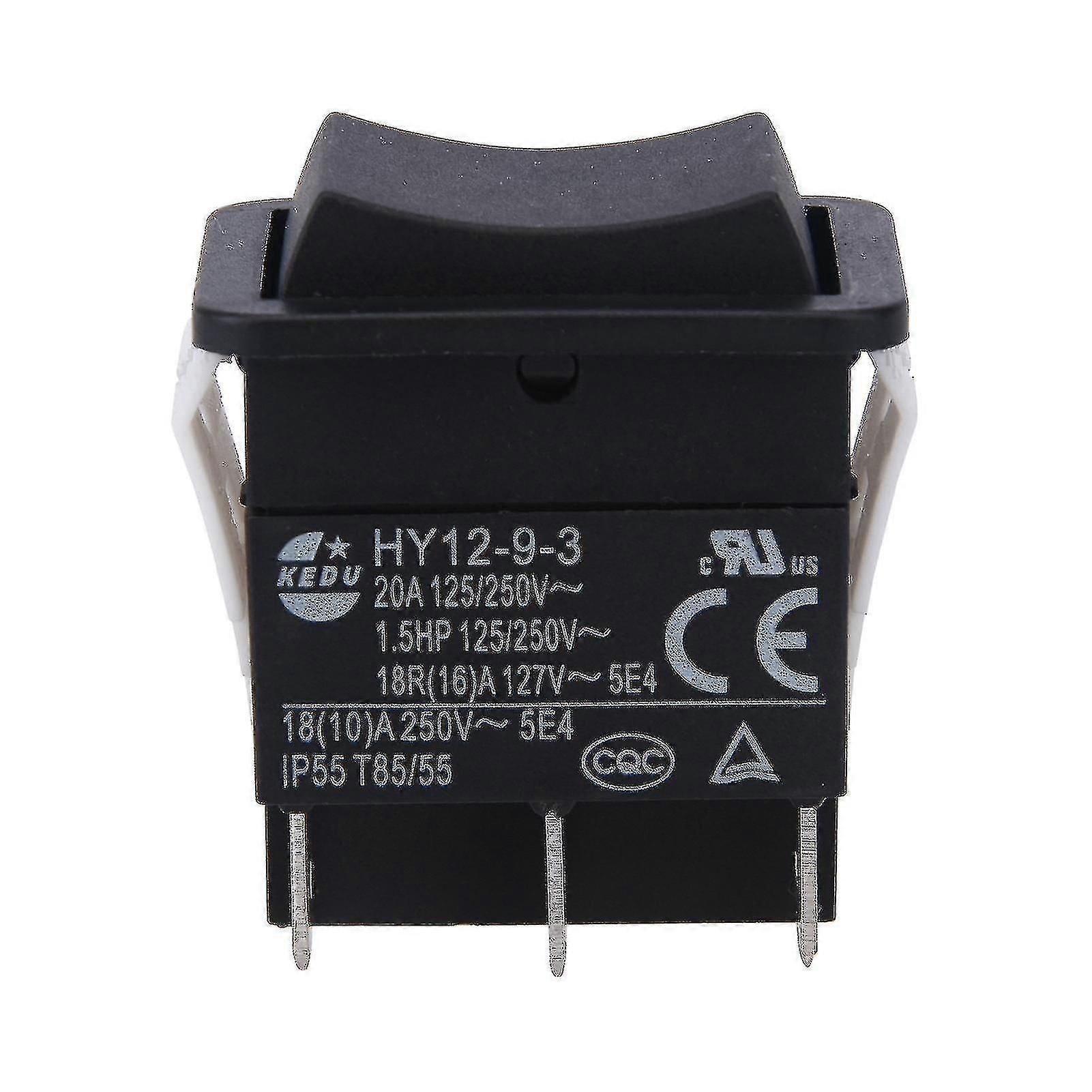 HY12-9-3 Industrial Rocker Switch, Single Pole Easy Install Push Button