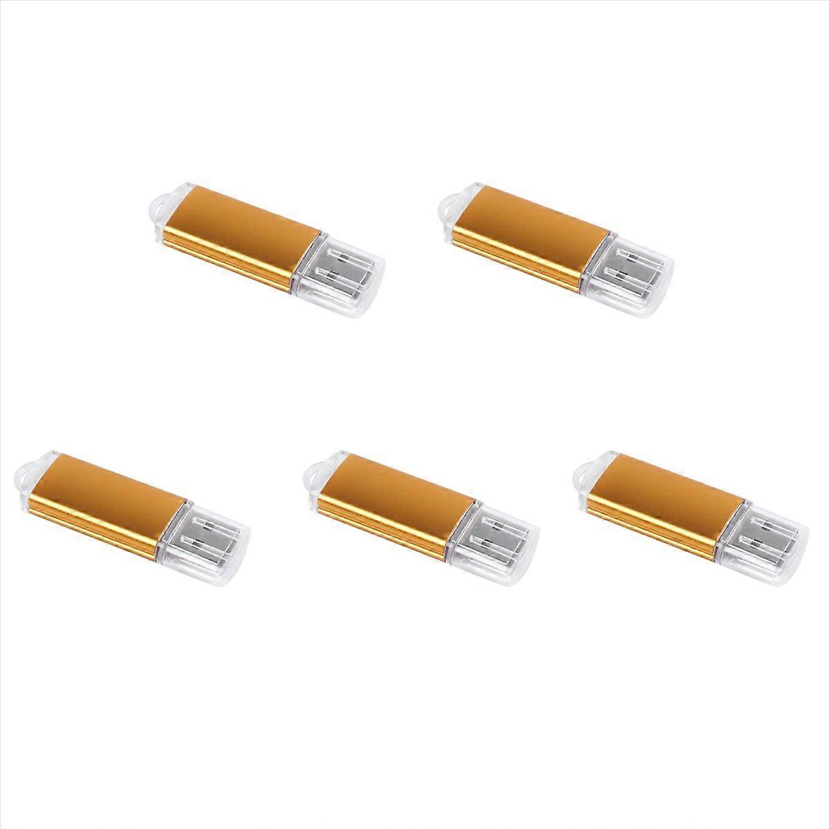 5X USB Memory Stick Flash Pen Drive U Disk for PC TV Color:Golden Capacity:64MB