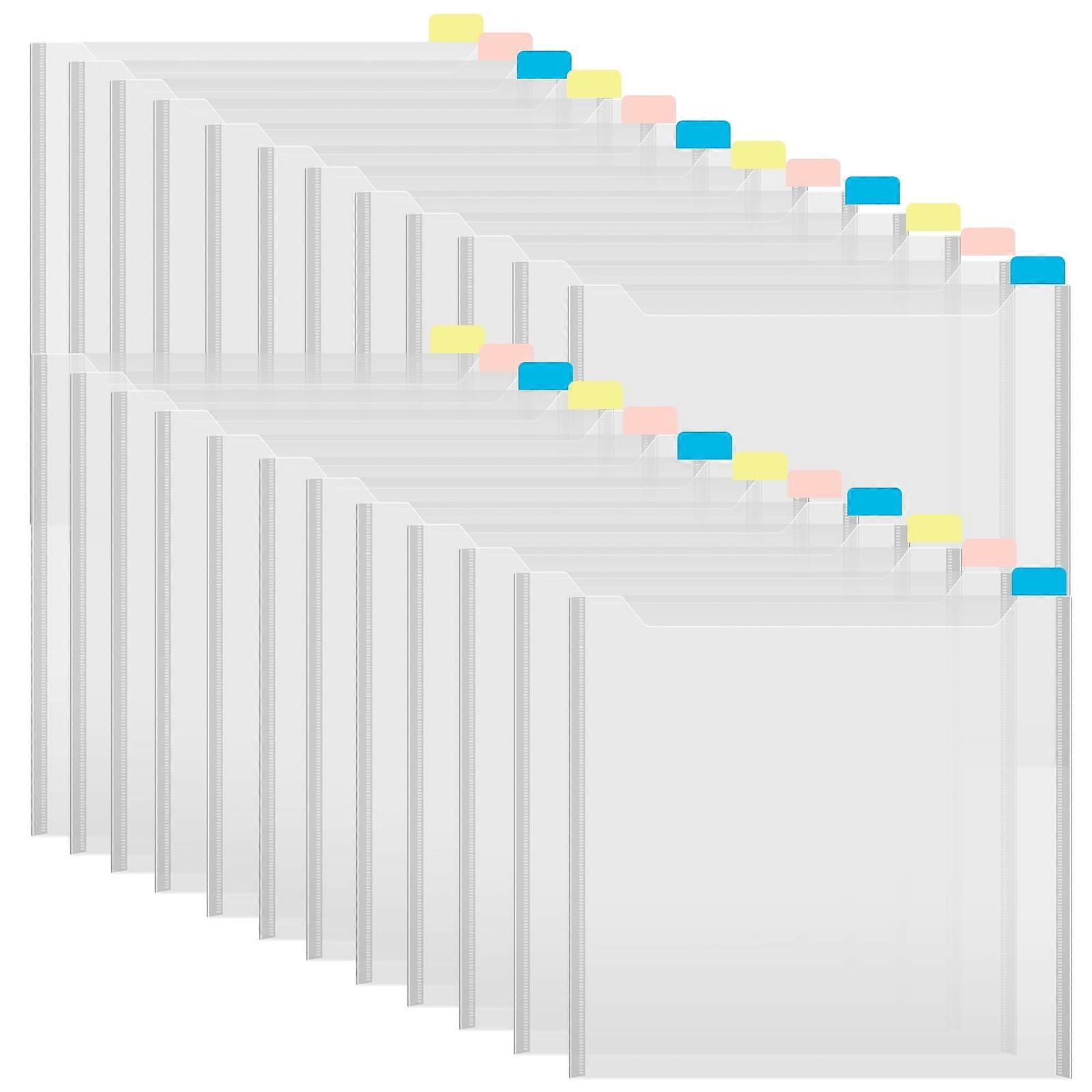 FUYGRCJ 48PCS Paper Organizer Waterproof Scrapbook Paper Storage Protective Paper Organizer with Sticky Index Tabs for Office and School
