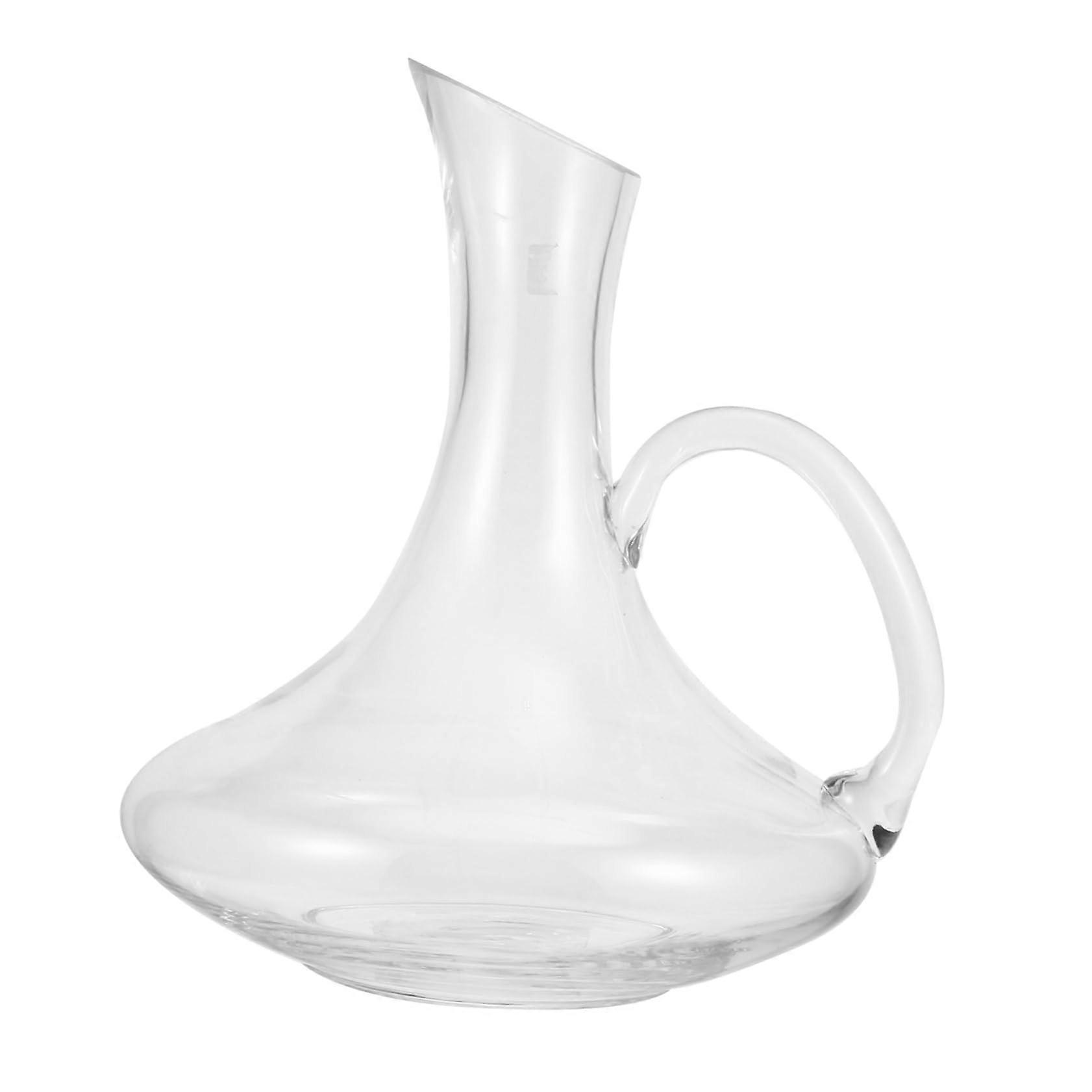 Transparent Glass Wine Decanter with Handle Crack Design Aerator for Banquet and Dinner Use
