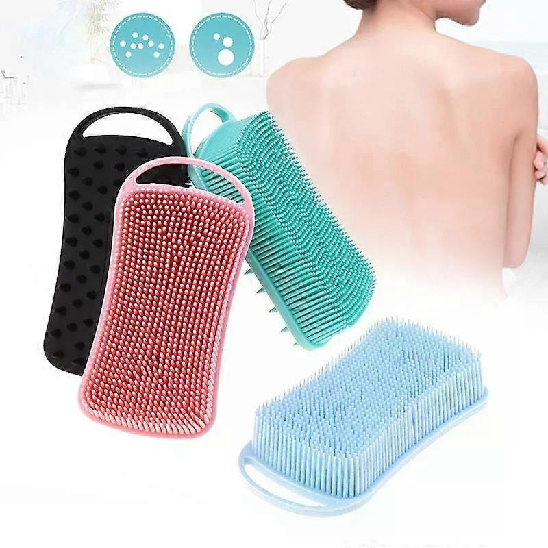 2 In 1 Silicone Shower Brcomh Scrubber Soft Silicone Scalp Massager Shampoo Brcomh Double-Sided Body Brcomh Foam Skin Clean Tool