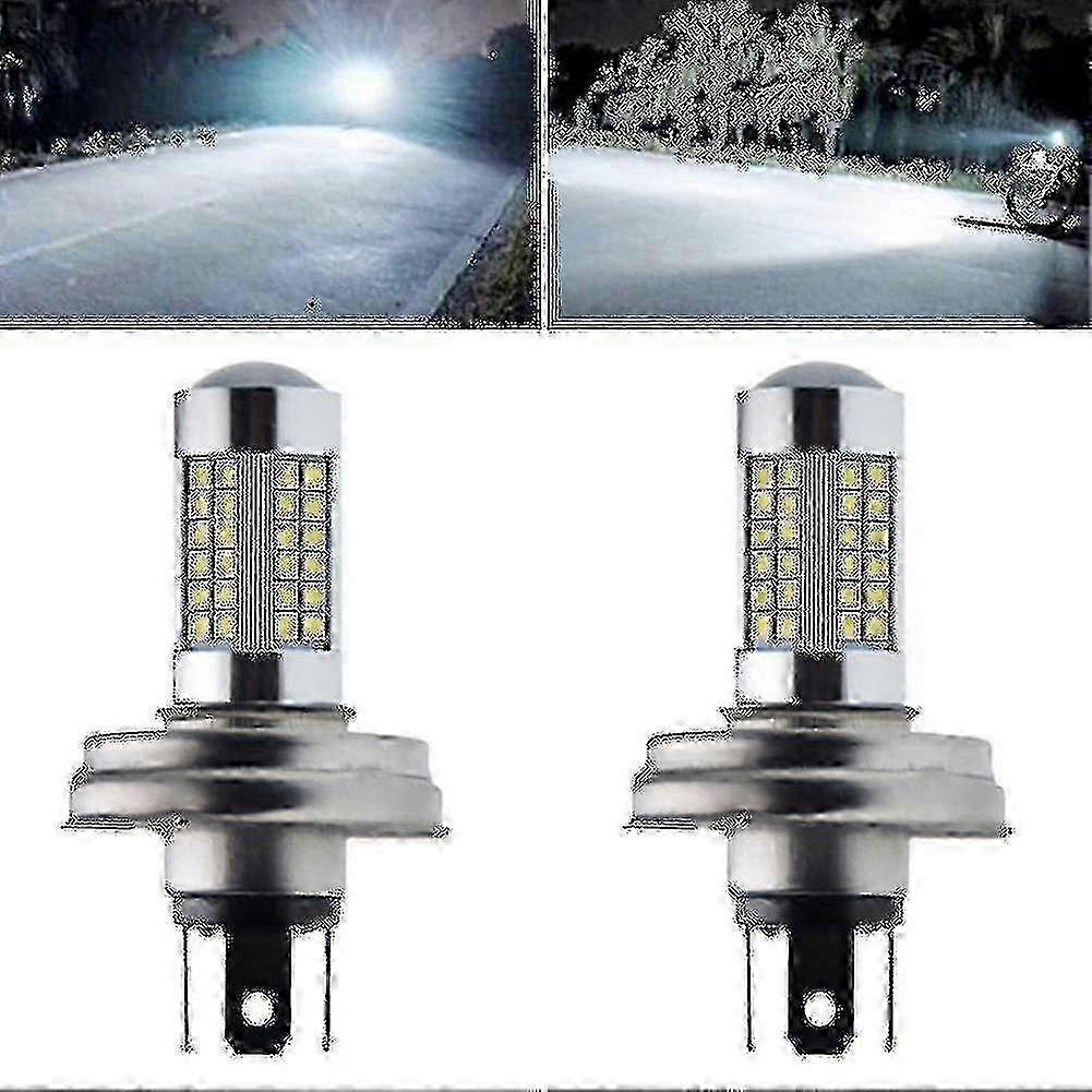 2pcs P45t R2 Led Headlight 6000k High/low Beam For Scooter Moped 12v